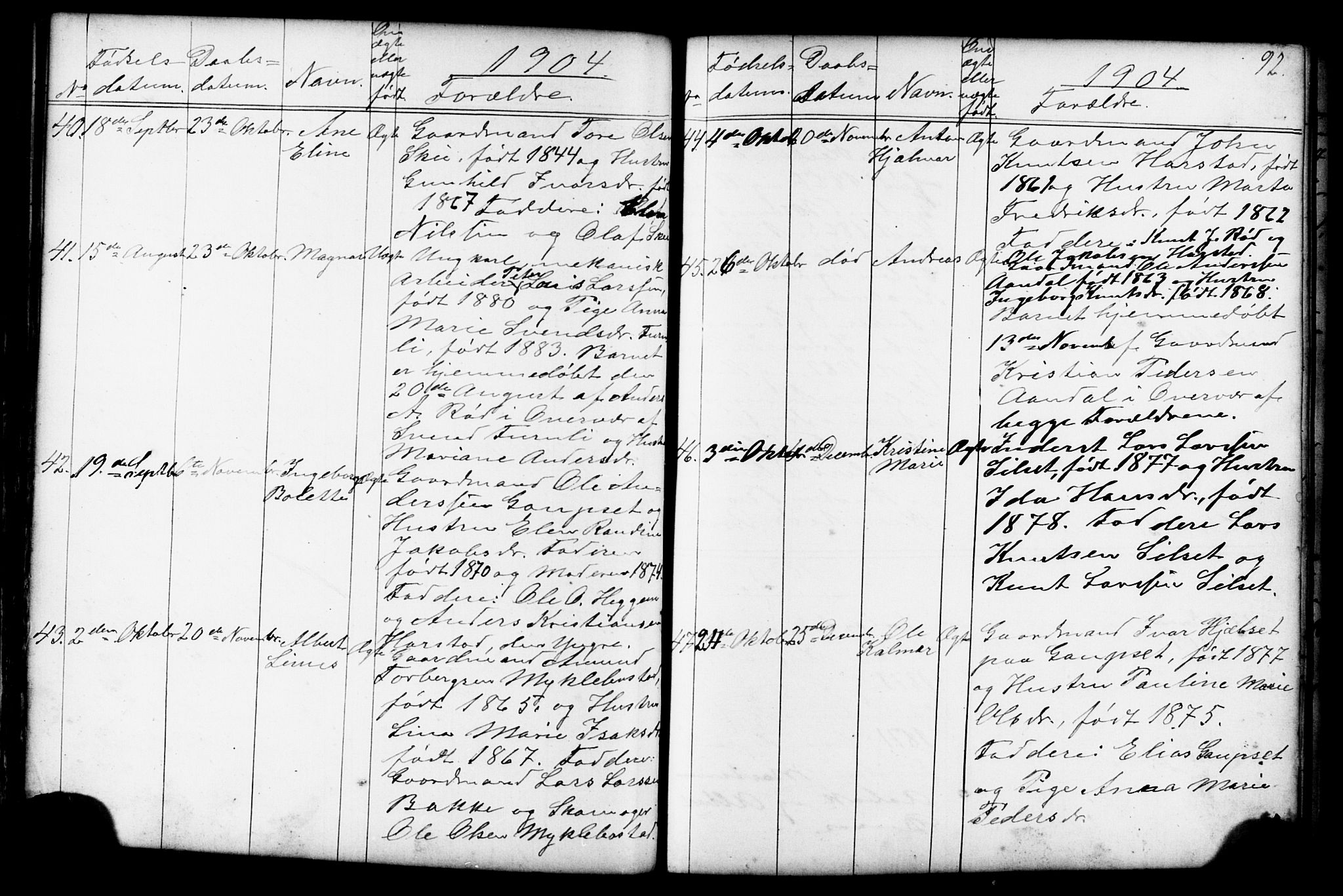 Ministerialprotokoller, klokkerbøker og fødselsregistre - Møre og Romsdal, AV/SAT-A-1454/584/L0969: Parish register (copy) no. 584C02, 1877-1911, p. 92