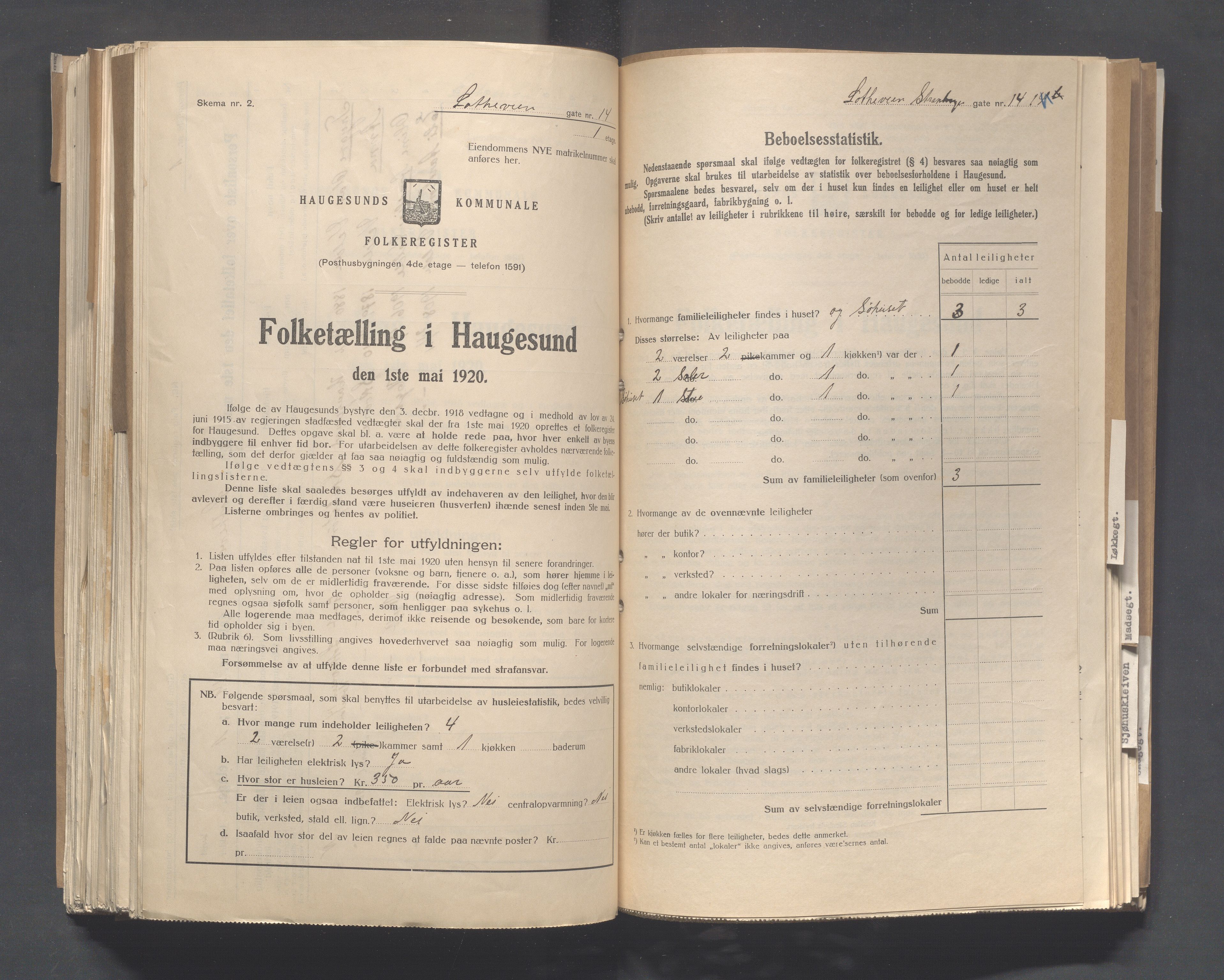 IKAR, Local census 1.5.1920 for Haugesund, 1920, p. 6207