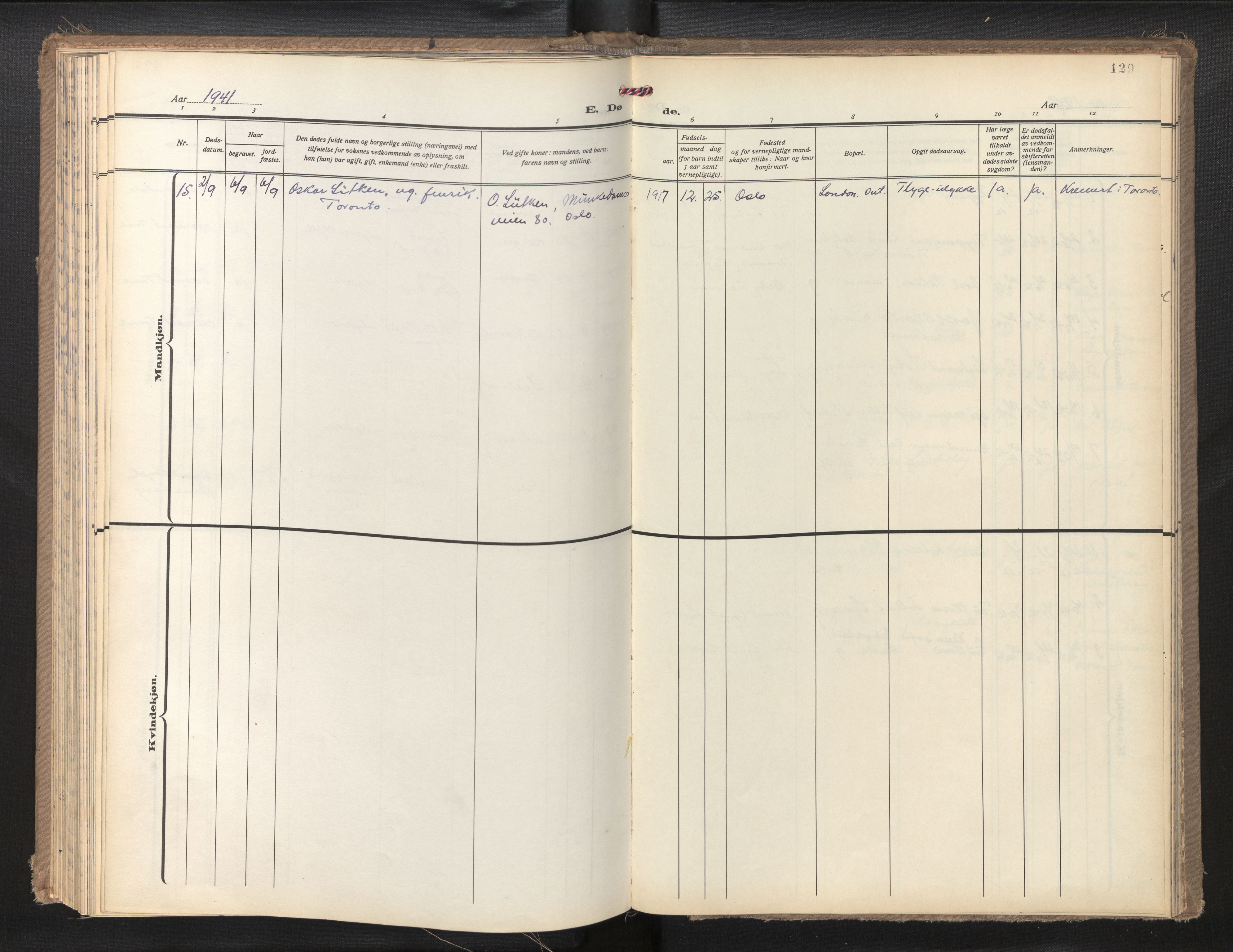 Den norske sjømannsmisjon i utlandet/Montreal-Halifax, SAB/SAB/PA-0116/H/Ha/L0001: Parish register (official) no. A 1, 1929-1960, p. 128b-129a