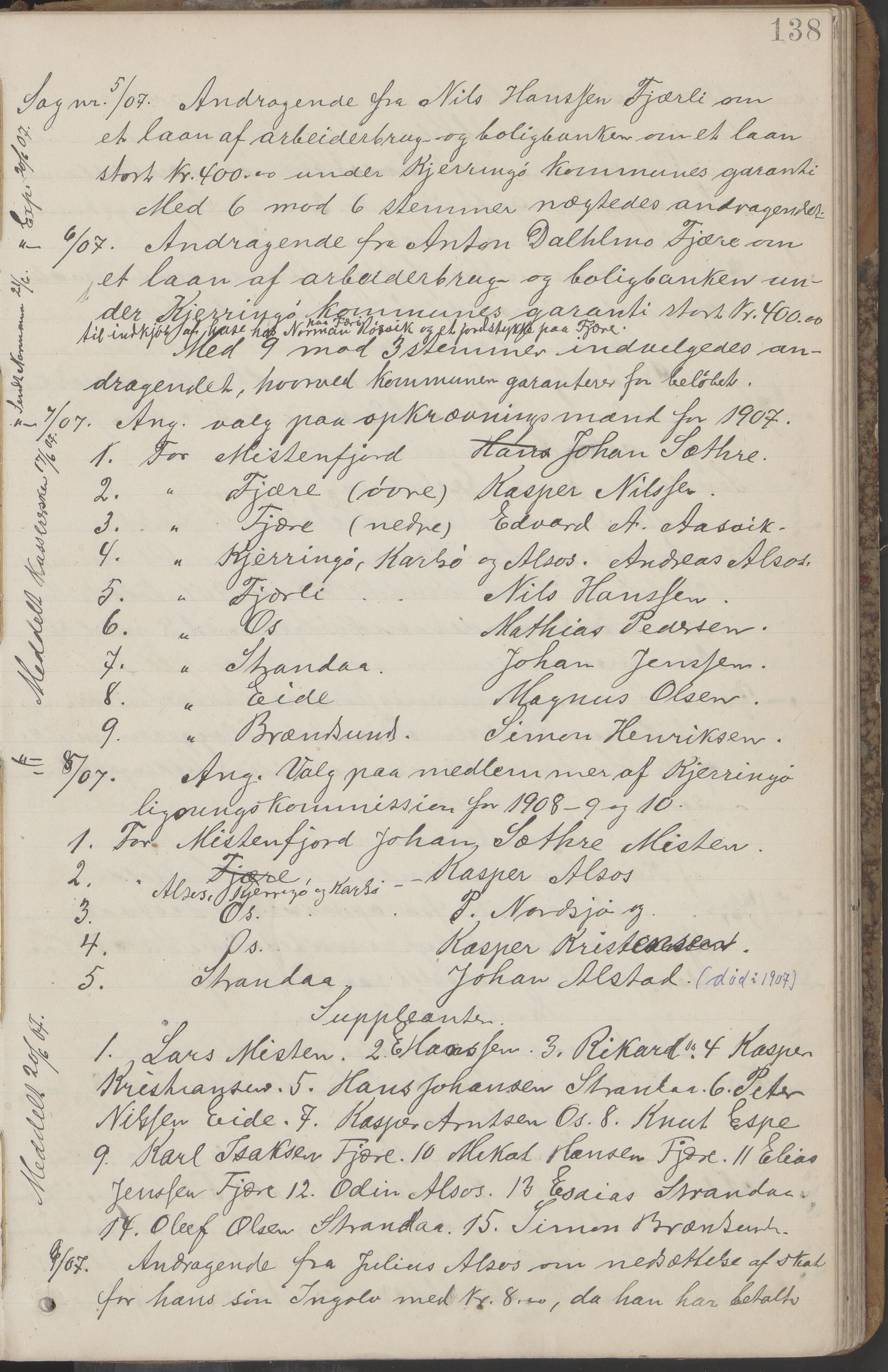 Kjerringøy kommune. Formannskapet, AIN/K-18441.150/A/Aa/L0002: Forhandlingsprotokoll Norfolden- Kjerringø formanskap, 1900-1911