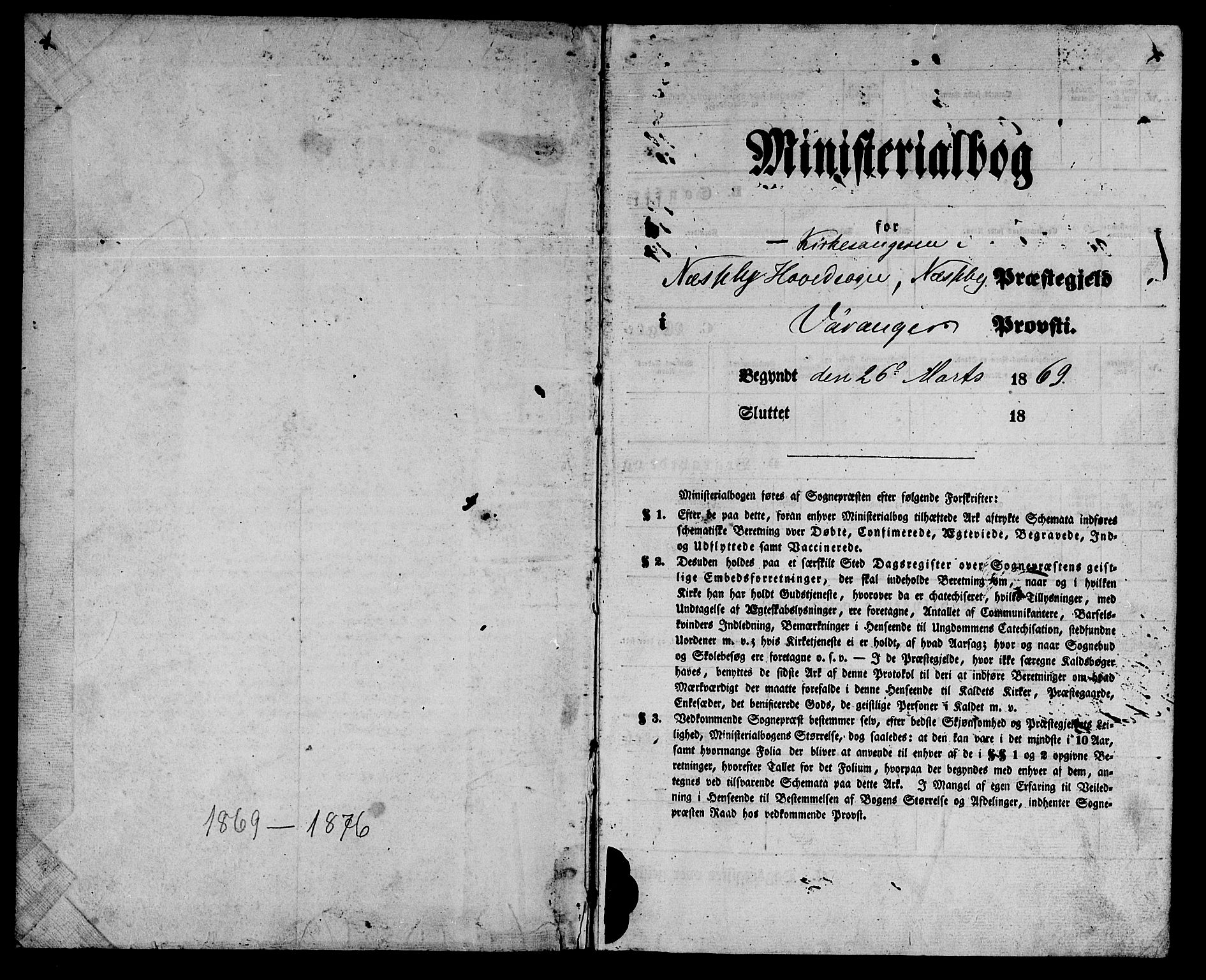 Nesseby sokneprestkontor, AV/SATØ-S-1330/H/Hb/L0003klokker: Parish register (copy) no. 3, 1869-1876