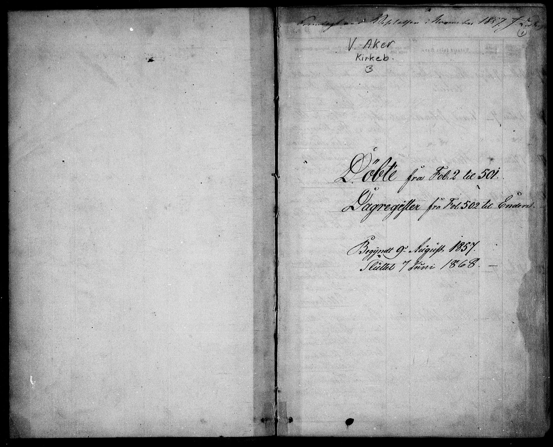 Vestre Aker prestekontor Kirkebøker, AV/SAO-A-10025/F/Fa/L0003: Parish register (official) no. 3, 1857-1868