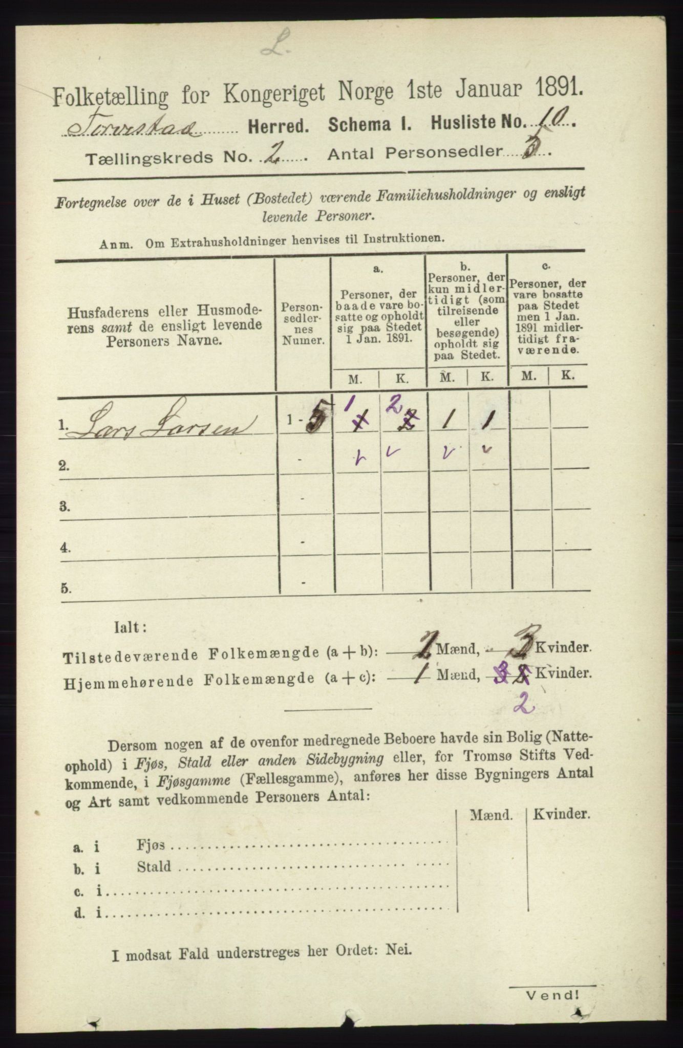 RA, 1891 census for 1152 Torvastad, 1891, p. 458