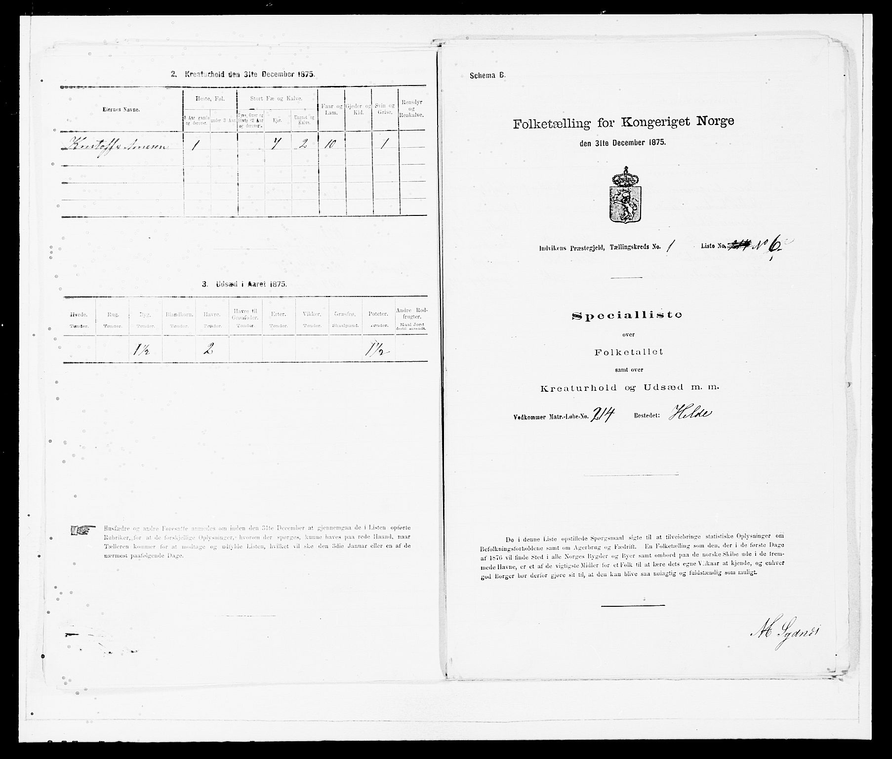 SAB, 1875 Census for 1447P Innvik, 1875, p. 33