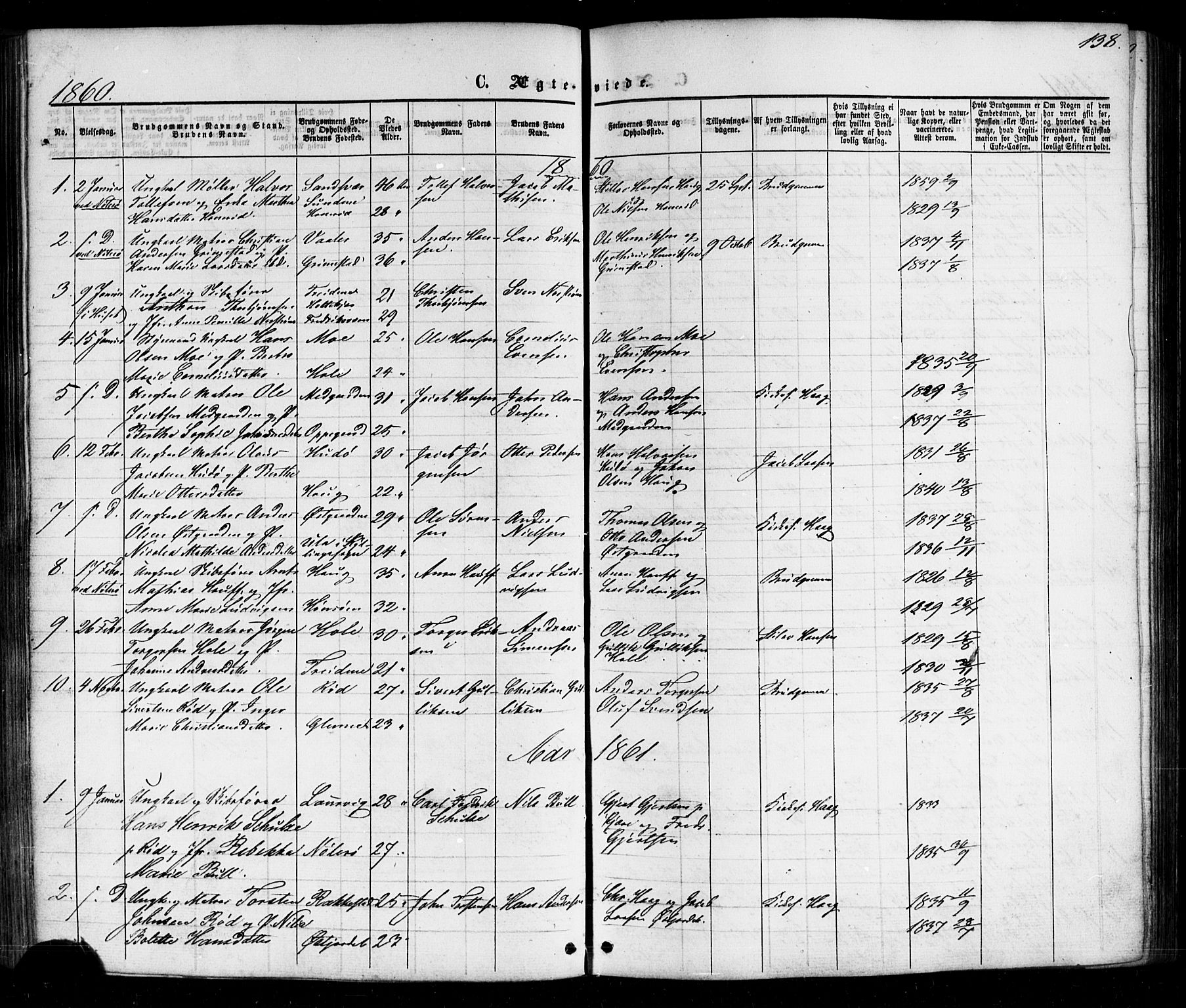 Nøtterøy kirkebøker, AV/SAKO-A-354/G/Gb/L0001: Parish register (copy) no. II 1, 1856-1874, p. 138
