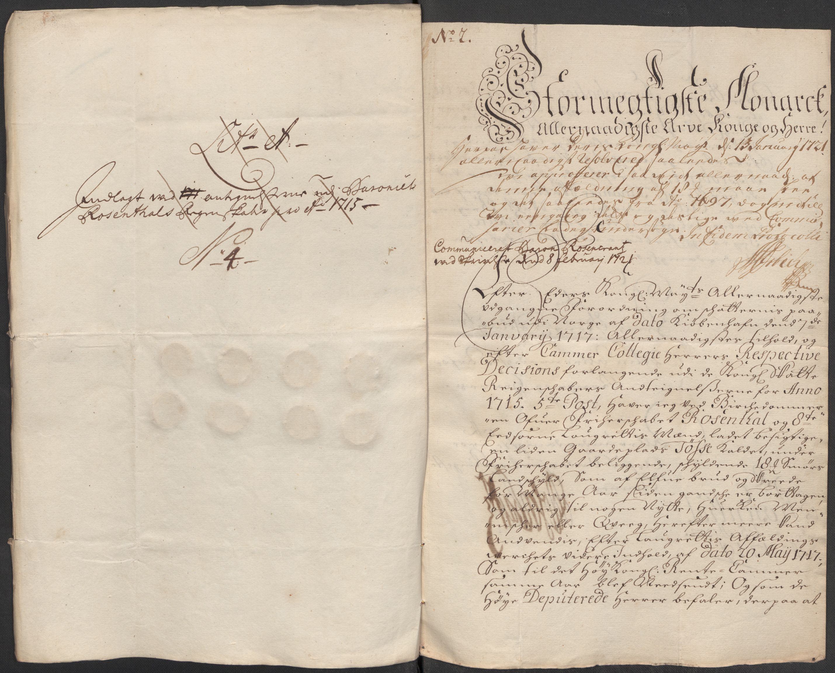 Rentekammeret inntil 1814, Reviderte regnskaper, Fogderegnskap, AV/RA-EA-4092/R49/L3139: Fogderegnskap Rosendal Baroni, 1715-1717, p. 195