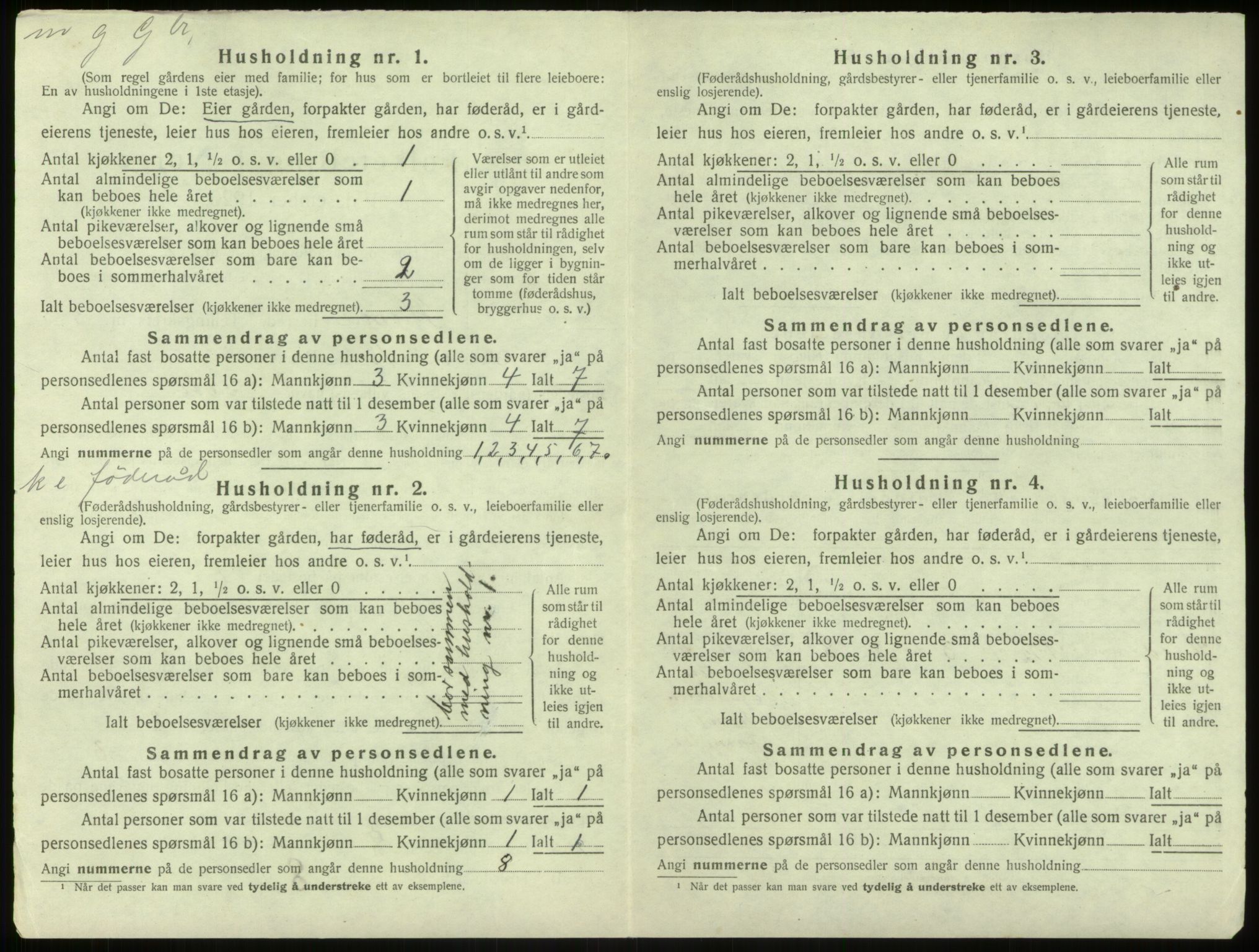 SAB, 1920 census for Hamre, 1920, p. 201