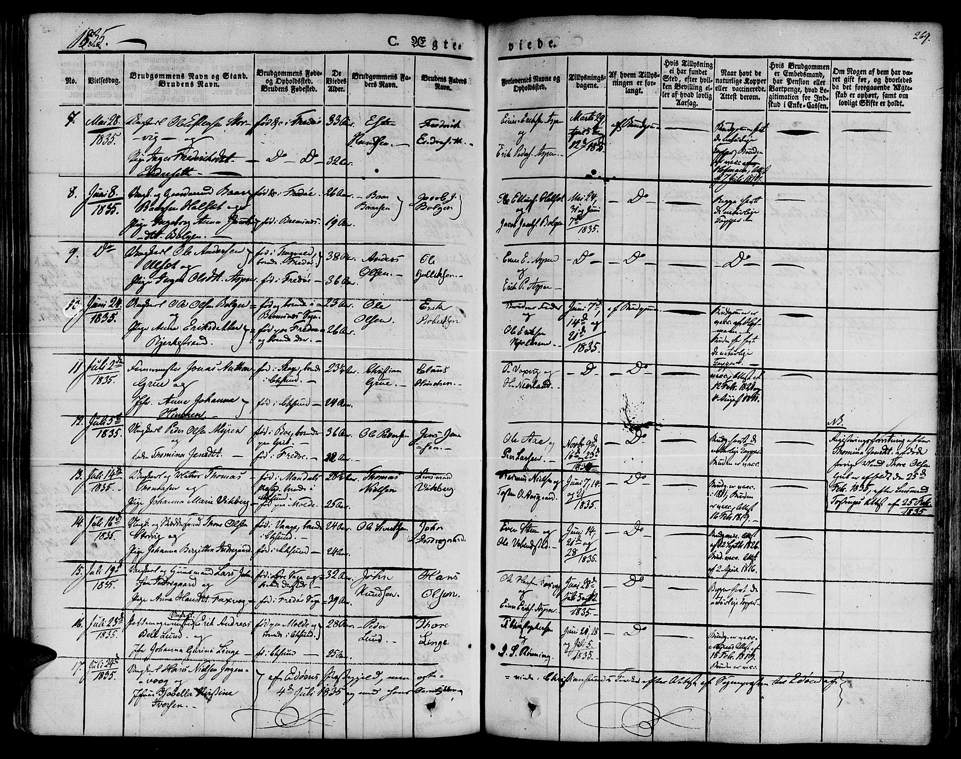 Ministerialprotokoller, klokkerbøker og fødselsregistre - Møre og Romsdal, AV/SAT-A-1454/572/L0843: Parish register (official) no. 572A06, 1832-1842, p. 269