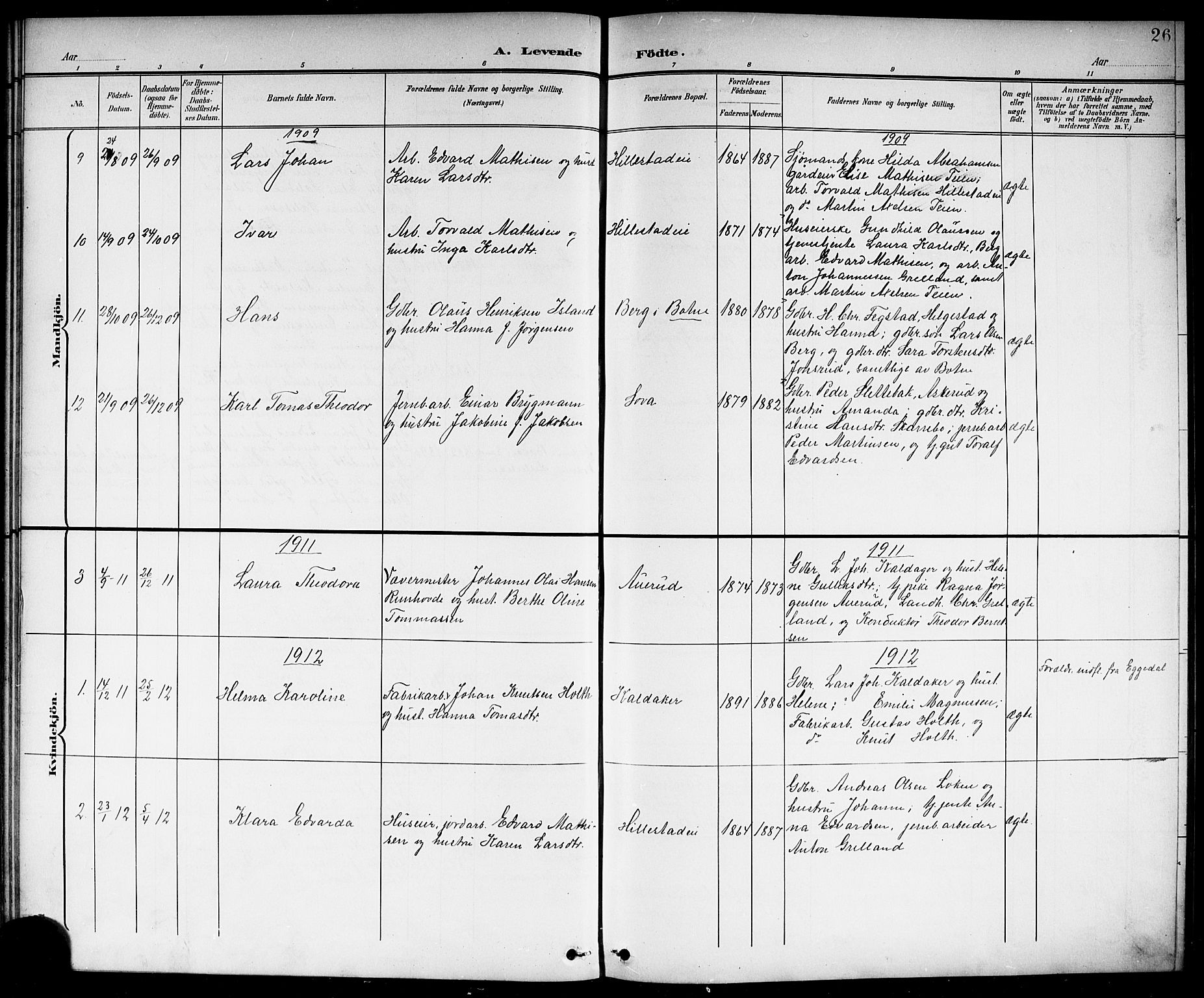 Botne kirkebøker, AV/SAKO-A-340/G/Gb/L0004: Parish register (copy) no. II 3, 1899-1917, p. 26