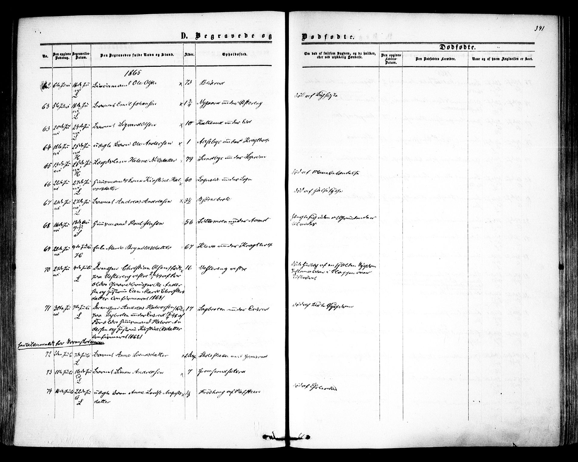 Høland prestekontor Kirkebøker, AV/SAO-A-10346a/F/Fa/L0011: Parish register (official) no. I 11, 1862-1869, p. 341