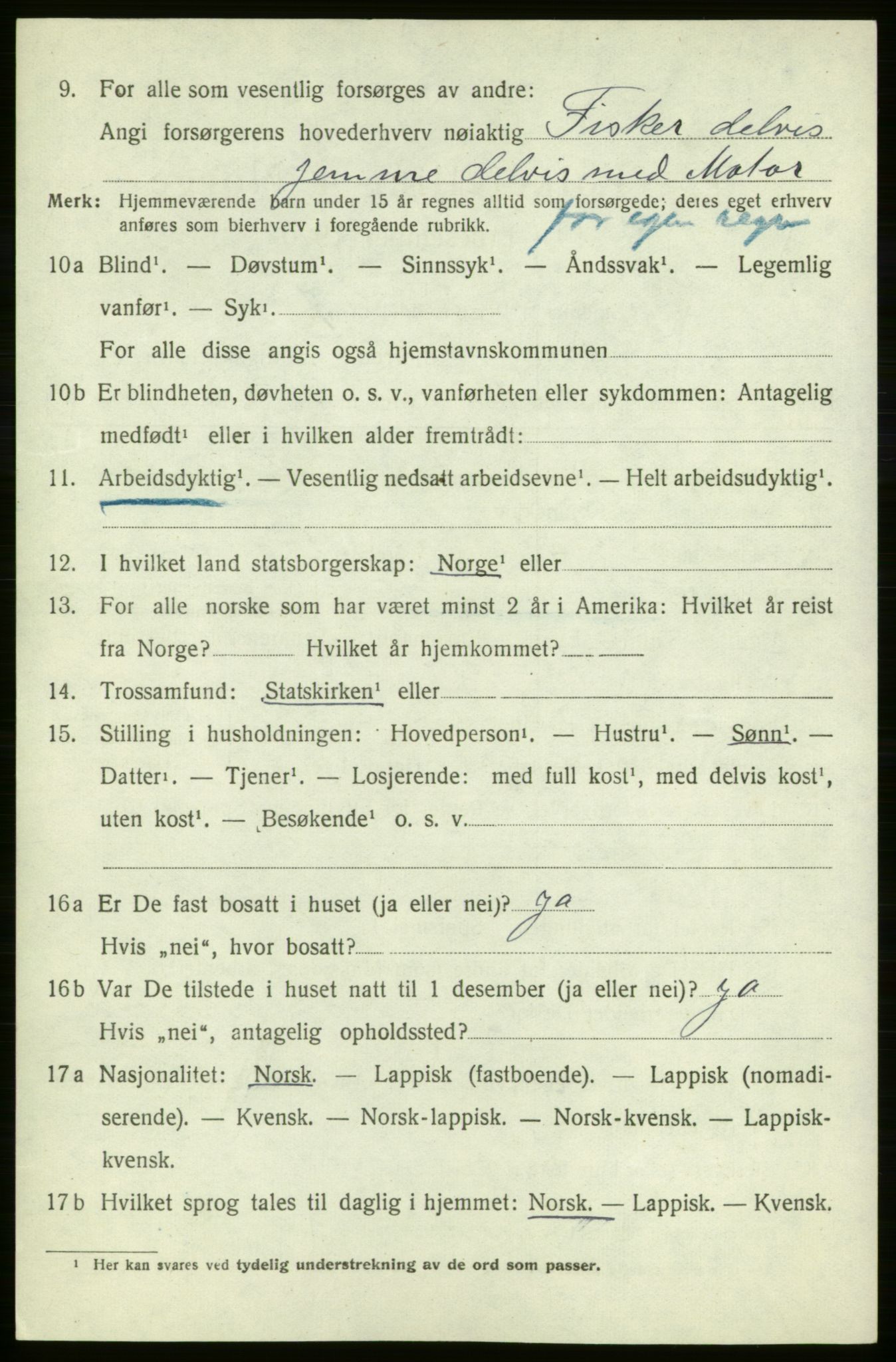 SATØ, 1920 census for , 1920, p. 645