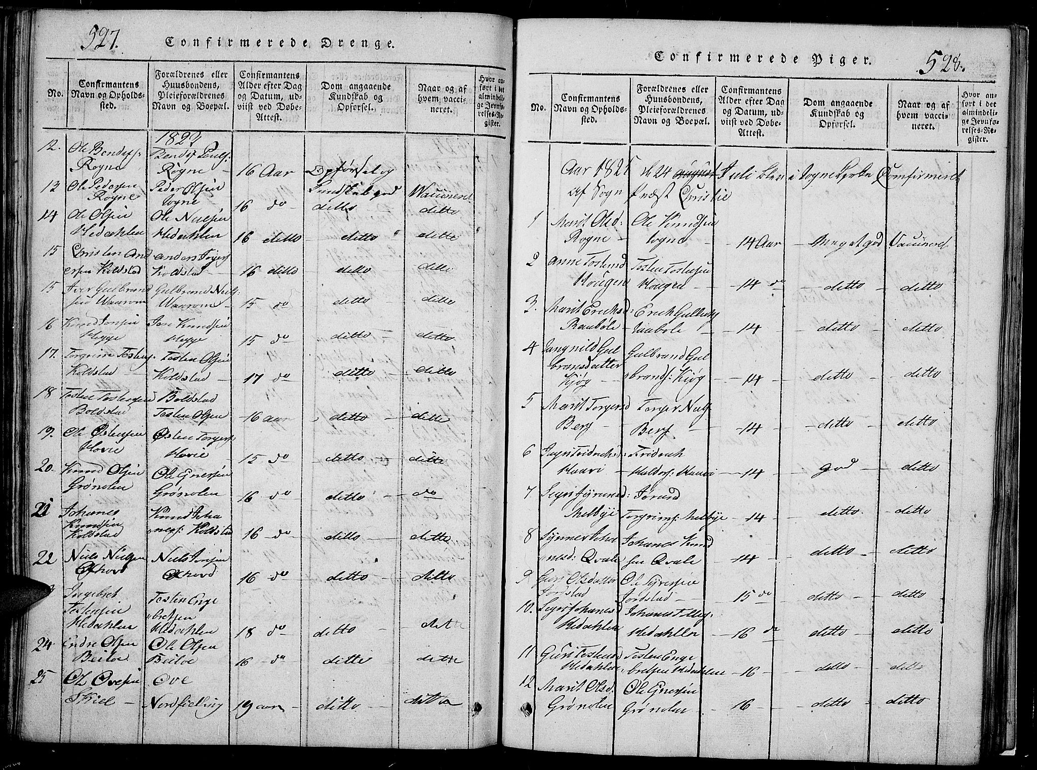 Slidre prestekontor, SAH/PREST-134/H/Ha/Hab/L0002: Parish register (copy) no. 2, 1814-1839, p. 527-528