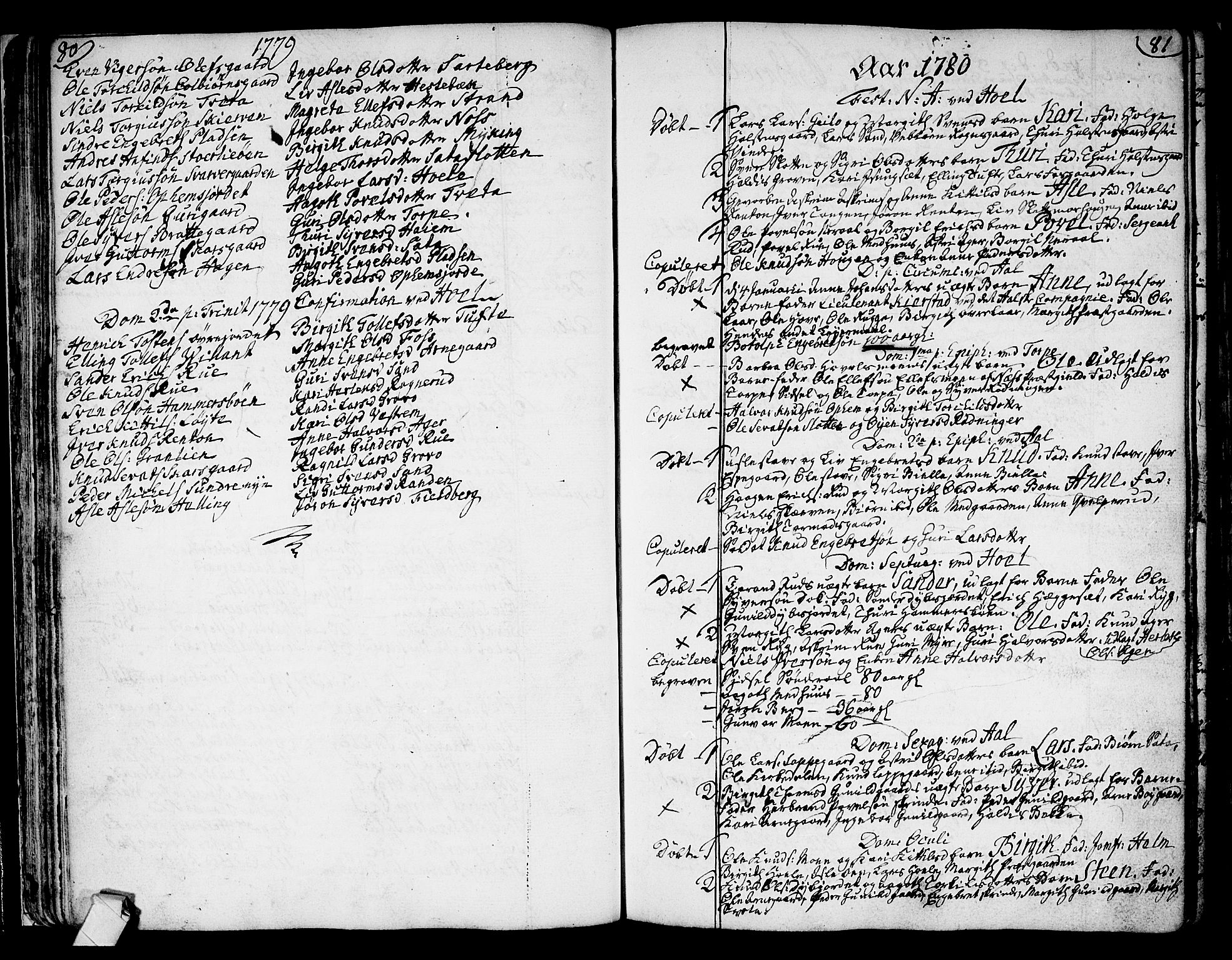 Ål kirkebøker, AV/SAKO-A-249/F/Fa/L0002: Parish register (official) no. I 2, 1771-1806, p. 80-81