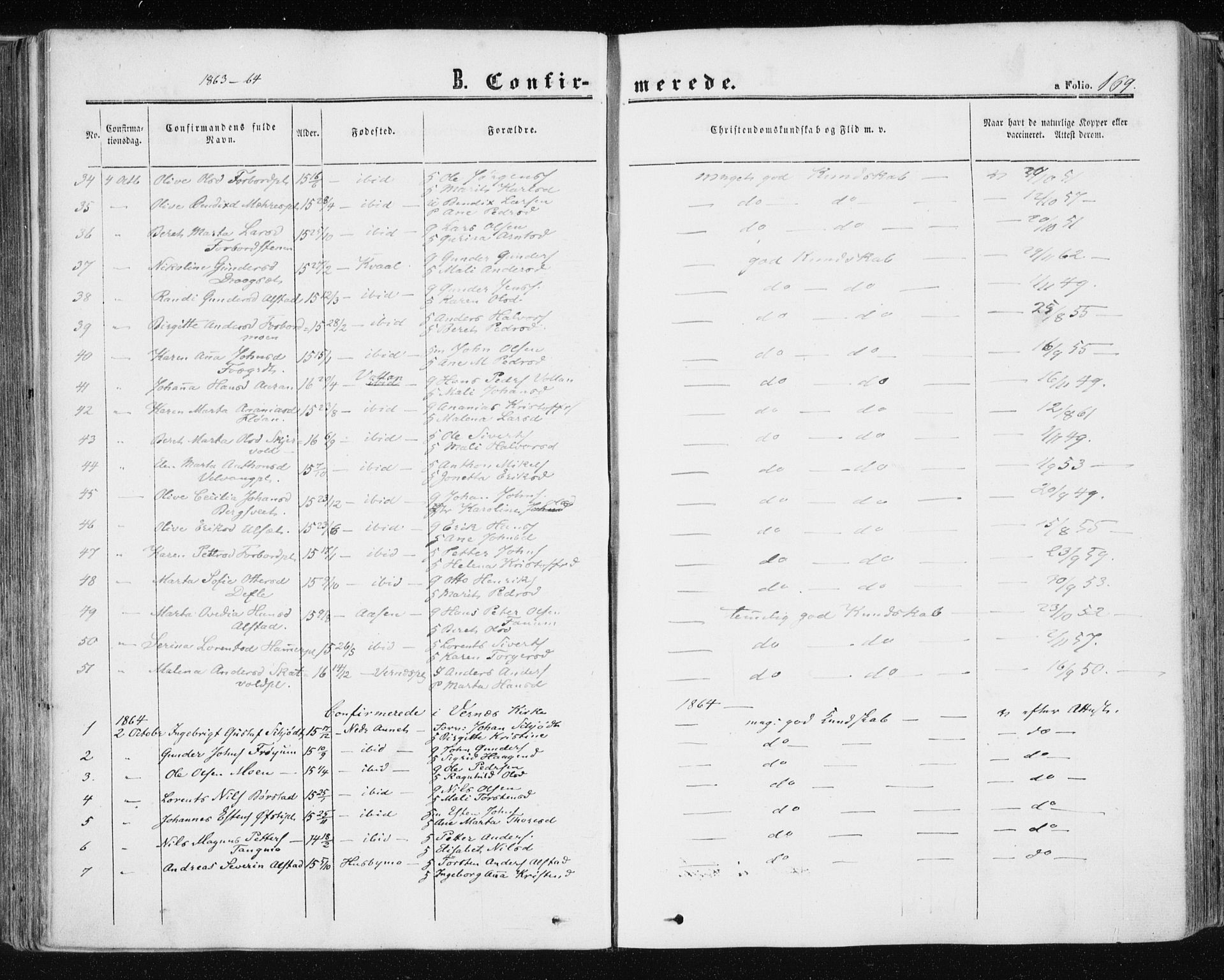 Ministerialprotokoller, klokkerbøker og fødselsregistre - Nord-Trøndelag, AV/SAT-A-1458/709/L0075: Parish register (official) no. 709A15, 1859-1870, p. 169