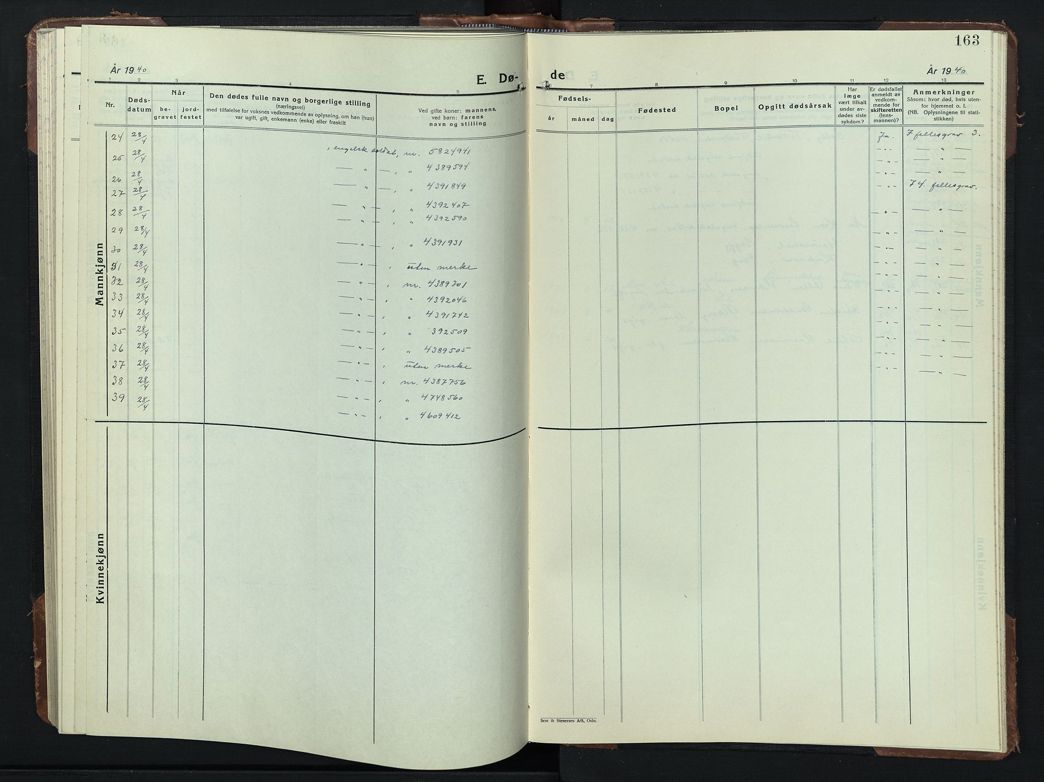 Sel prestekontor, AV/SAH-PREST-074/H/Ha/Hab/L0003: Parish register (copy) no. 3, 1940-1951, p. 163