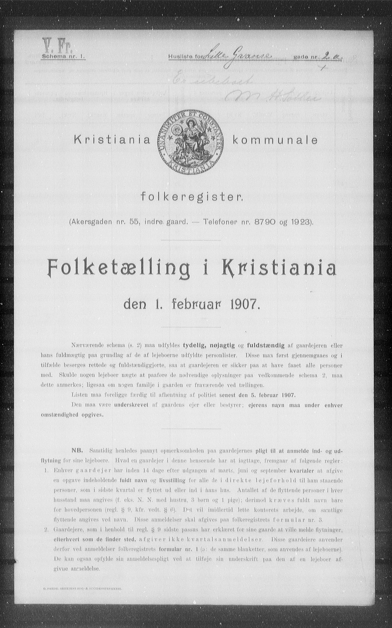 OBA, Municipal Census 1907 for Kristiania, 1907, p. 29619