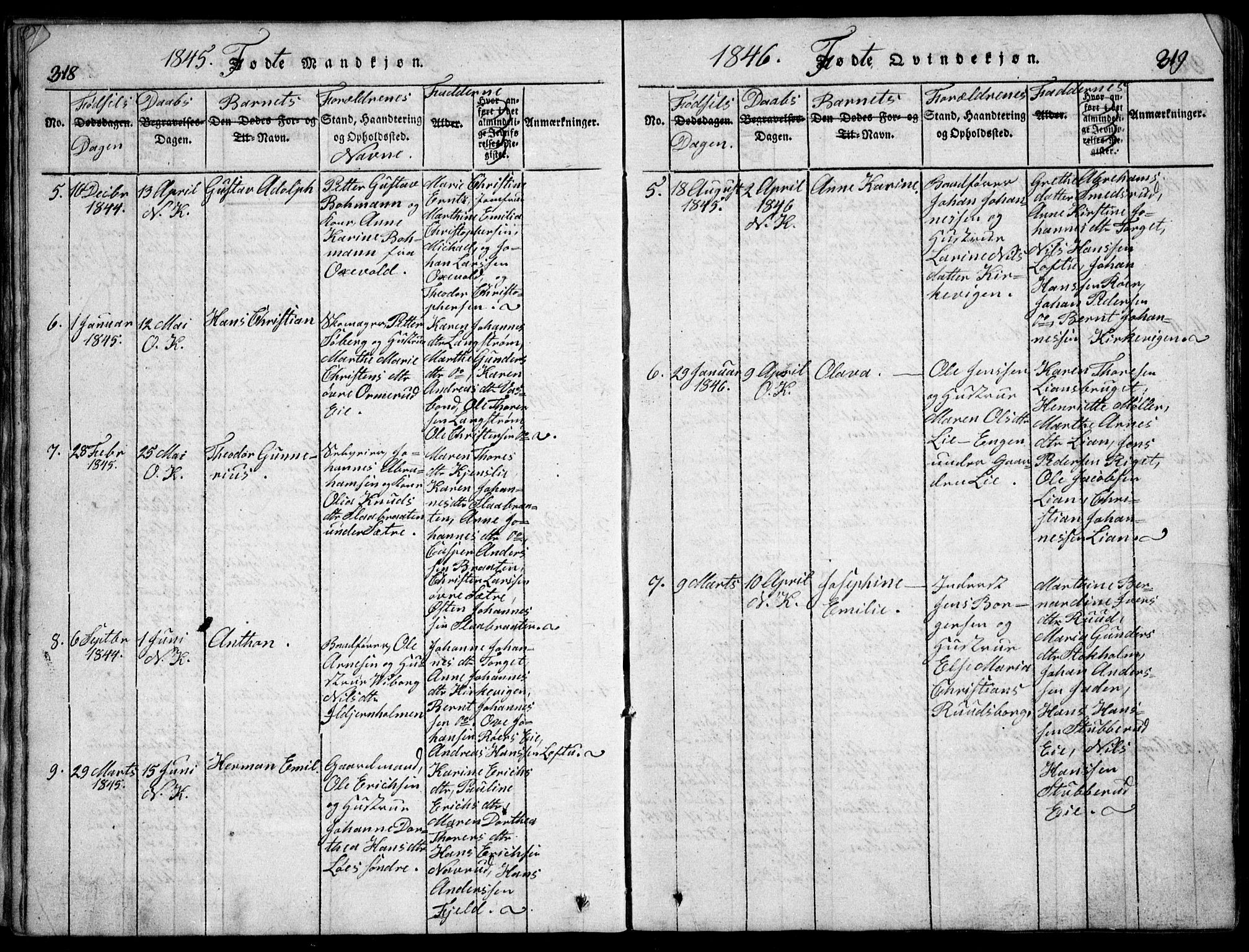 Nesodden prestekontor Kirkebøker, AV/SAO-A-10013/G/Ga/L0001: Parish register (copy) no. I 1, 1814-1847, p. 318-319