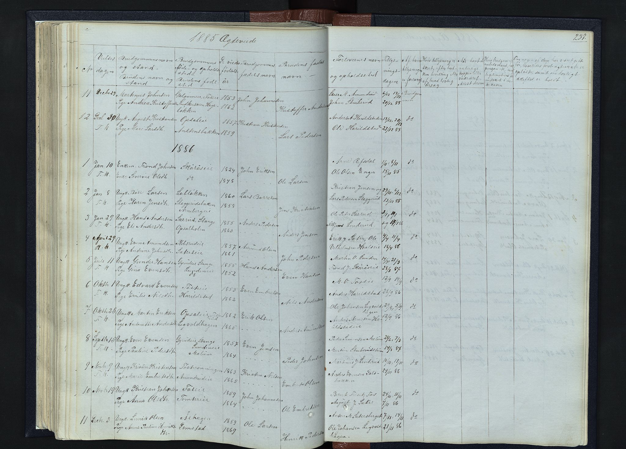 Romedal prestekontor, SAH/PREST-004/L/L0010: Parish register (copy) no. 10, 1860-1895, p. 237