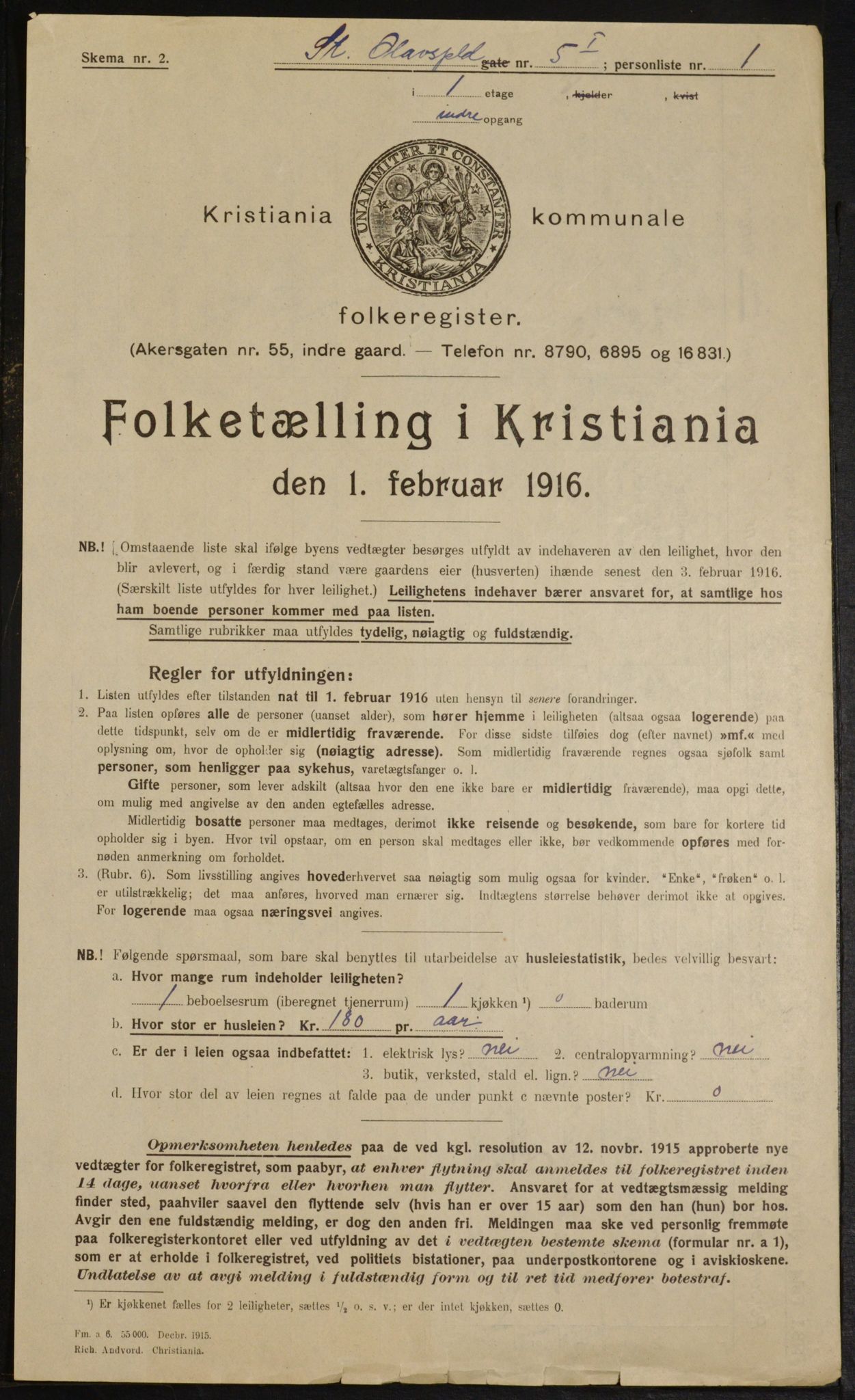 OBA, Municipal Census 1916 for Kristiania, 1916, p. 90669