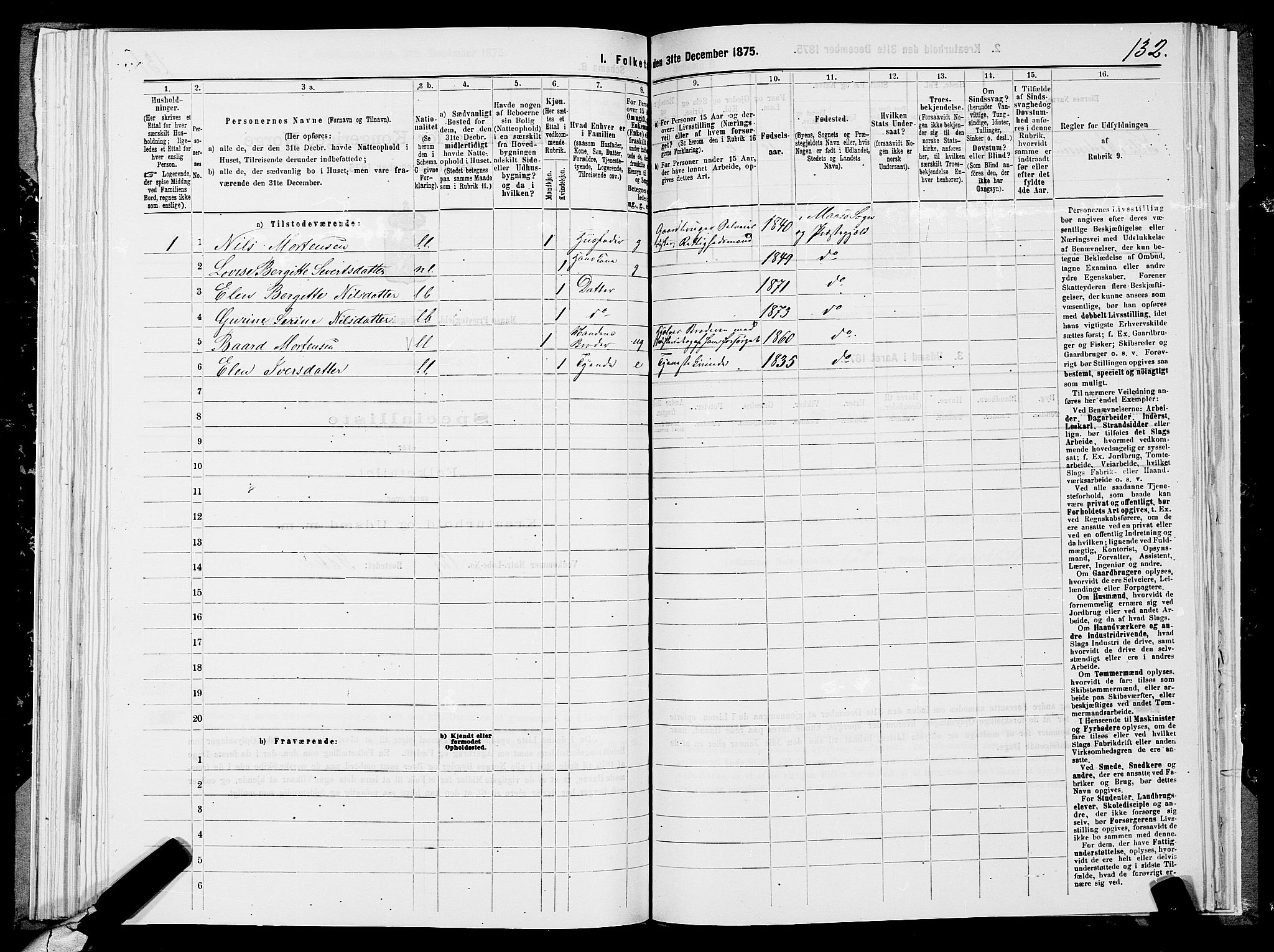 SATØ, 1875 census for 2018P Måsøy, 1875, p. 1132