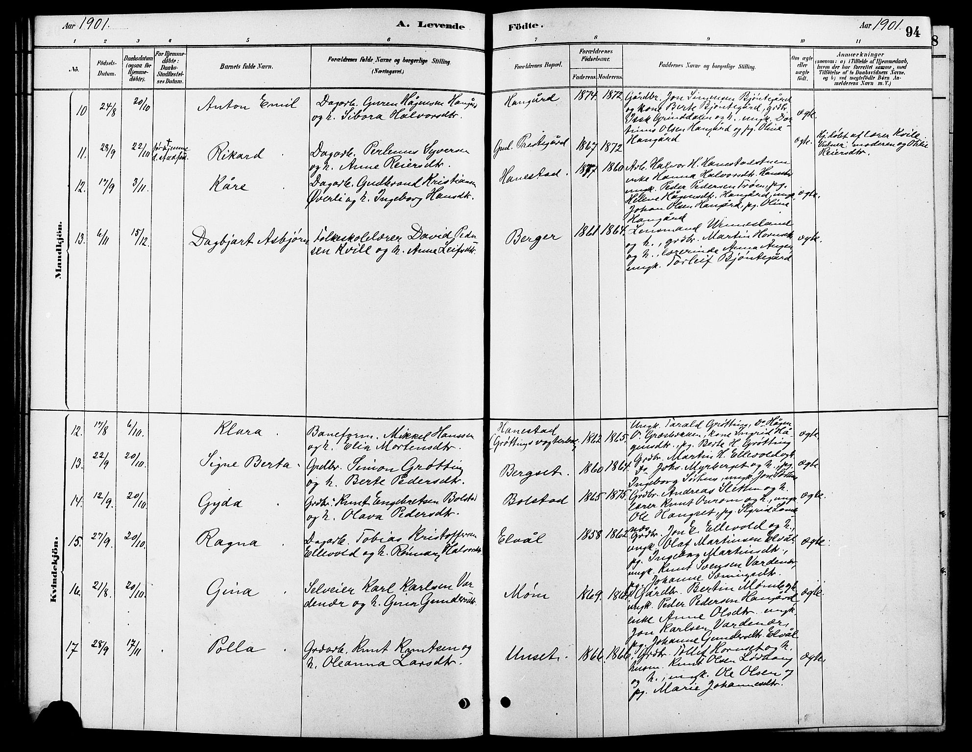 Rendalen prestekontor, SAH/PREST-054/H/Ha/Hab/L0003: Parish register (copy) no. 3, 1879-1904, p. 94