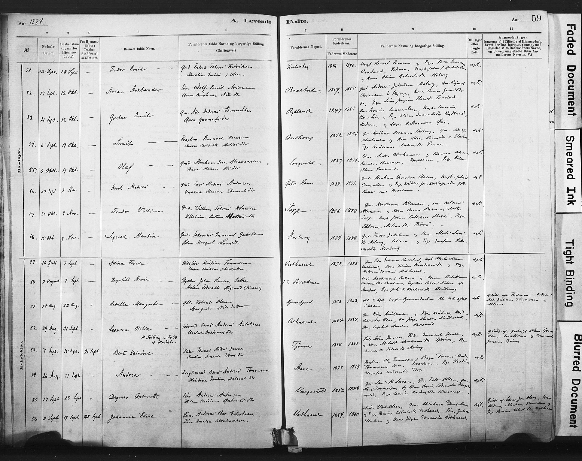 Lista sokneprestkontor, AV/SAK-1111-0027/F/Fa/L0012: Parish register (official) no. A 12, 1879-1903, p. 59