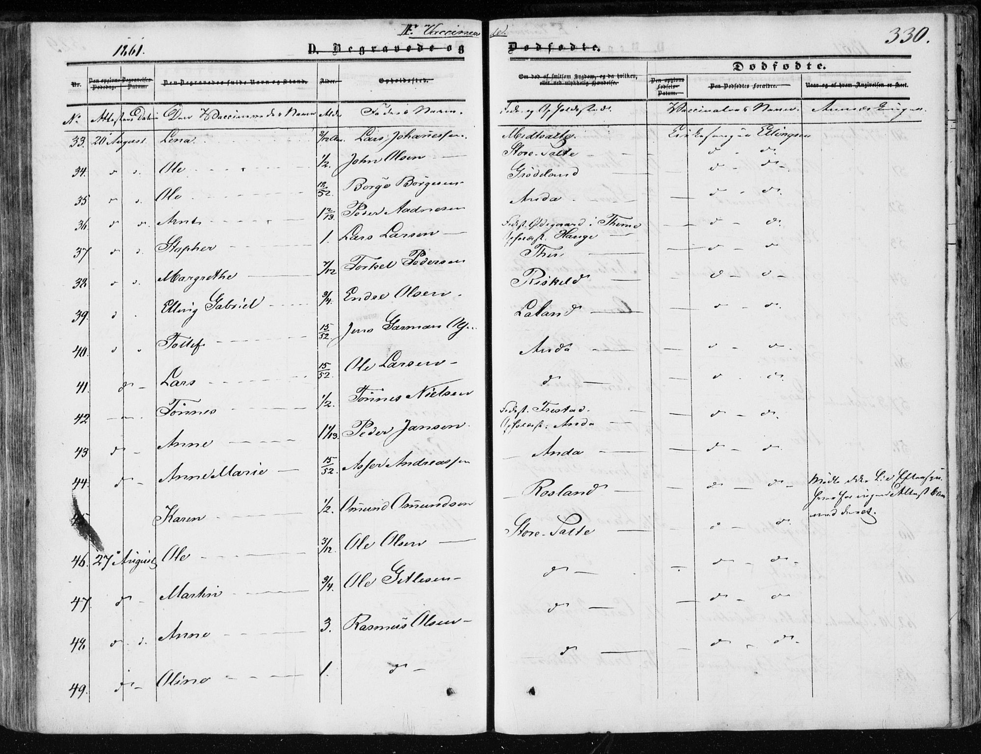 Klepp sokneprestkontor, AV/SAST-A-101803/001/3/30BA/L0005: Parish register (official) no. A 5, 1853-1870, p. 330