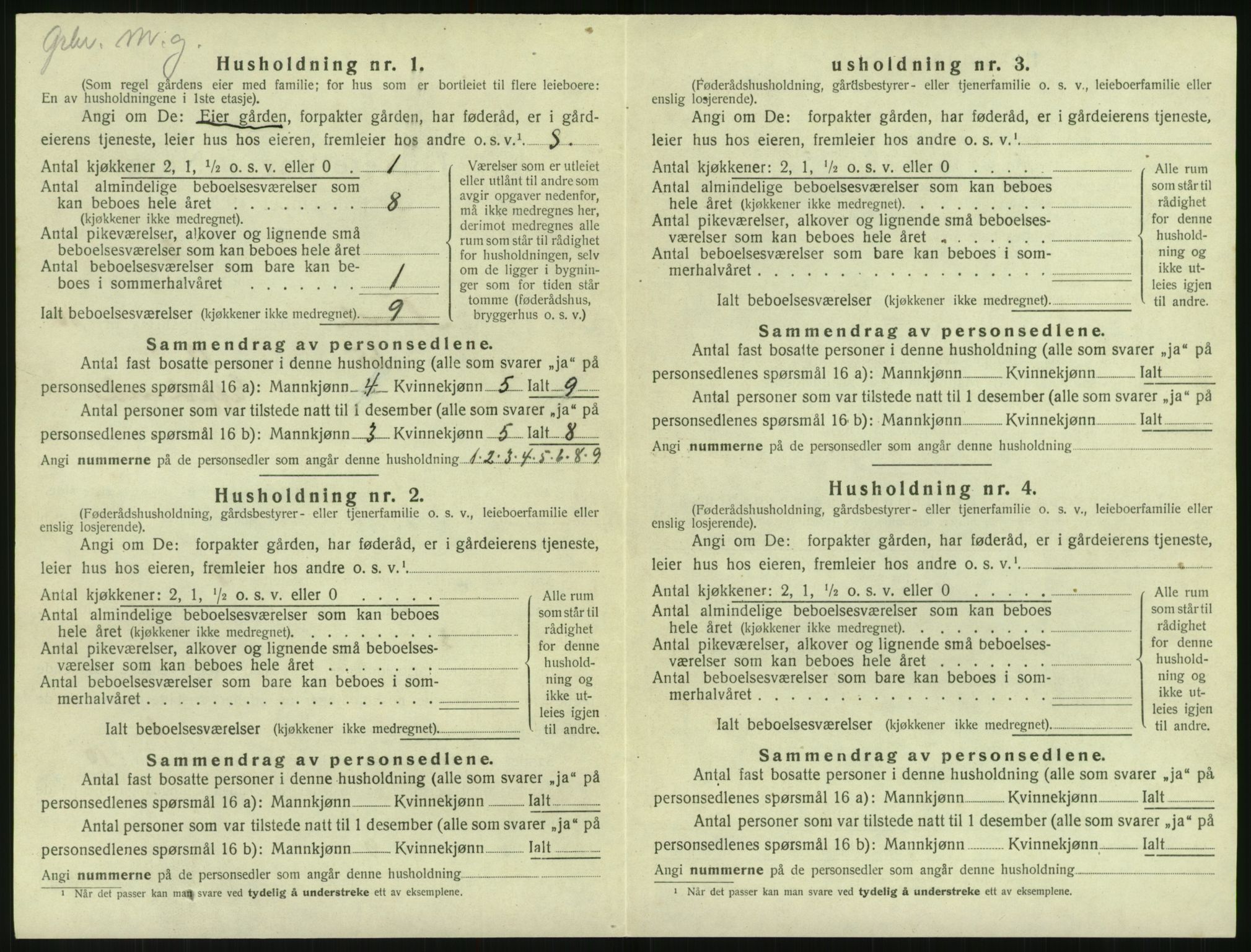 SAK, 1920 census for Åmli, 1920, p. 564