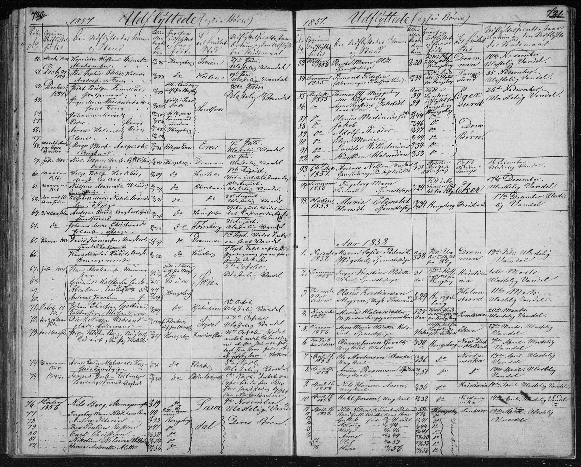 Kongsberg kirkebøker, SAKO/A-22/F/Fa/L0009: Parish register (official) no. I 9, 1839-1858, p. 720-721