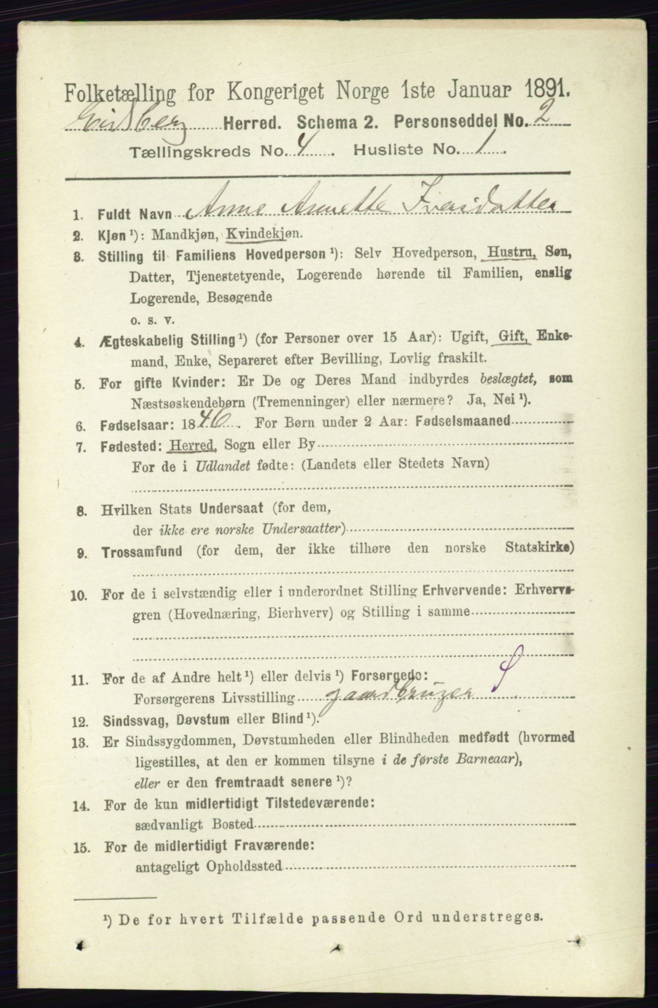 RA, 1891 census for 0125 Eidsberg, 1891, p. 2372