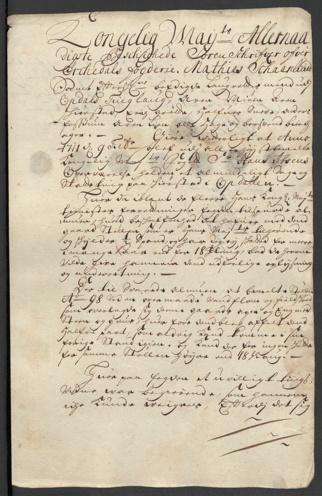 Rentekammeret inntil 1814, Reviderte regnskaper, Fogderegnskap, AV/RA-EA-4092/R60/L3960: Fogderegnskap Orkdal og Gauldal, 1710, p. 380