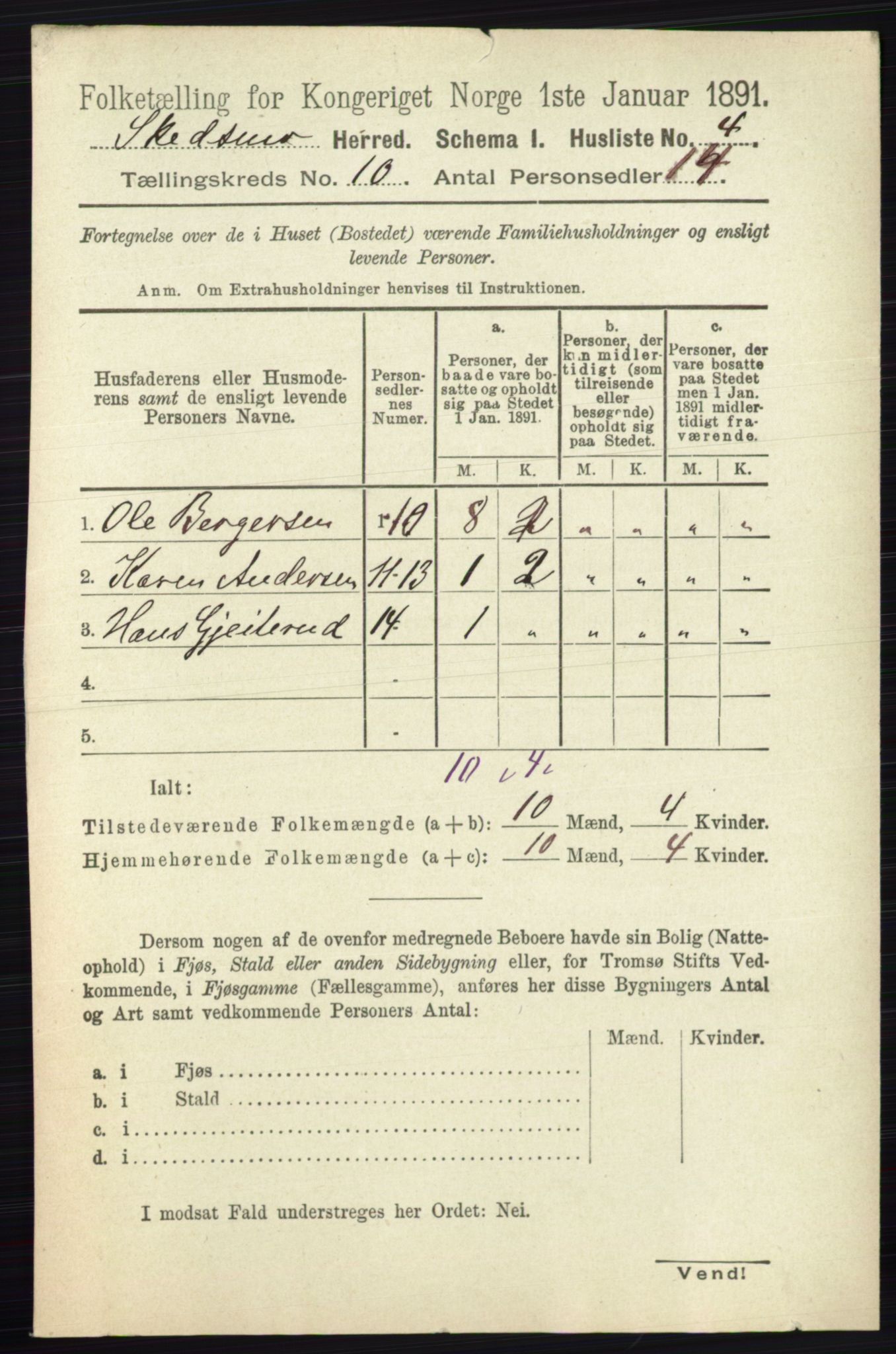 RA, 1891 census for 0231 Skedsmo, 1891, p. 5738