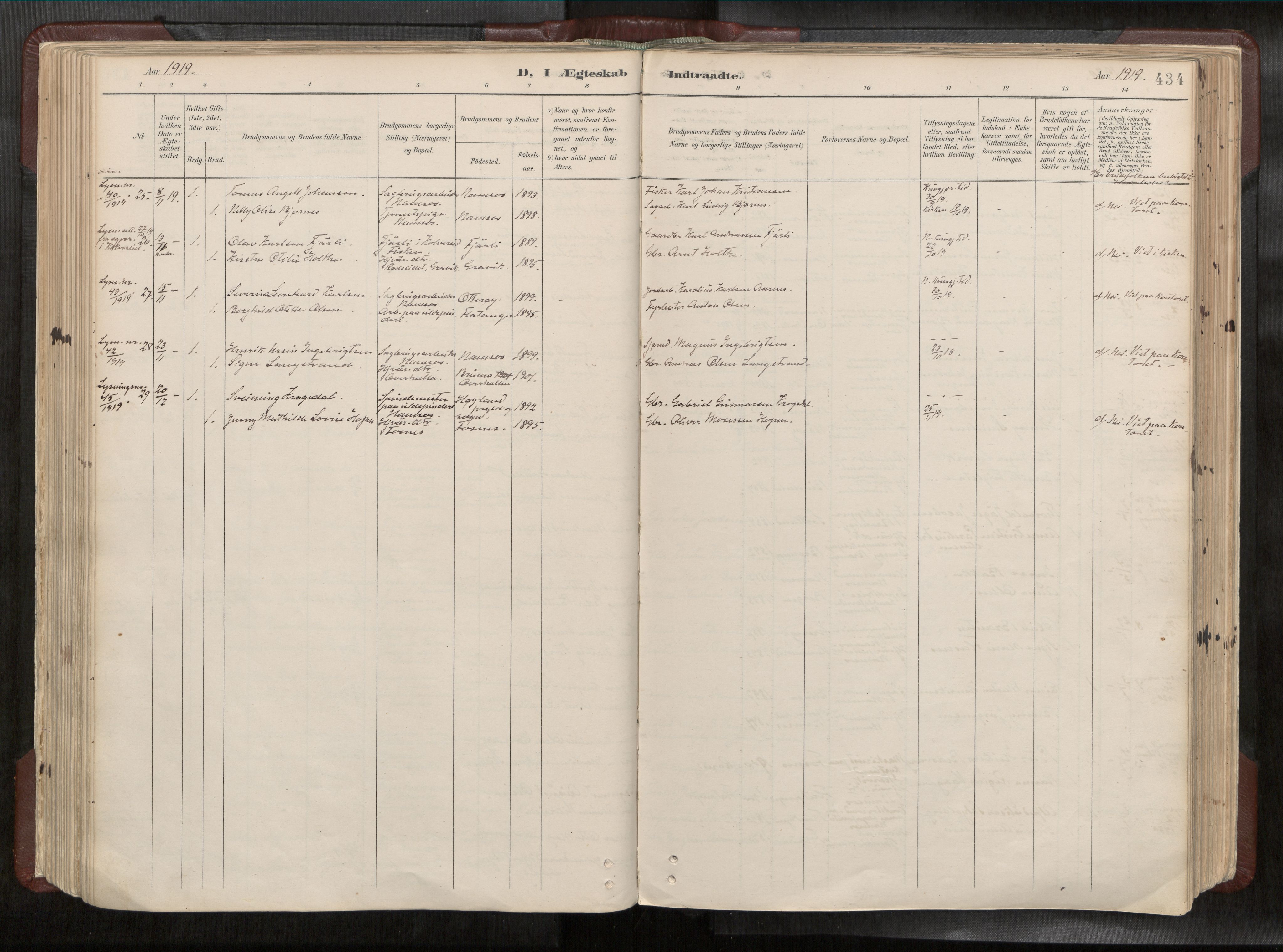 Ministerialprotokoller, klokkerbøker og fødselsregistre - Nord-Trøndelag, AV/SAT-A-1458/768/L0579a: Parish register (official) no. 768A14, 1887-1931, p. 434