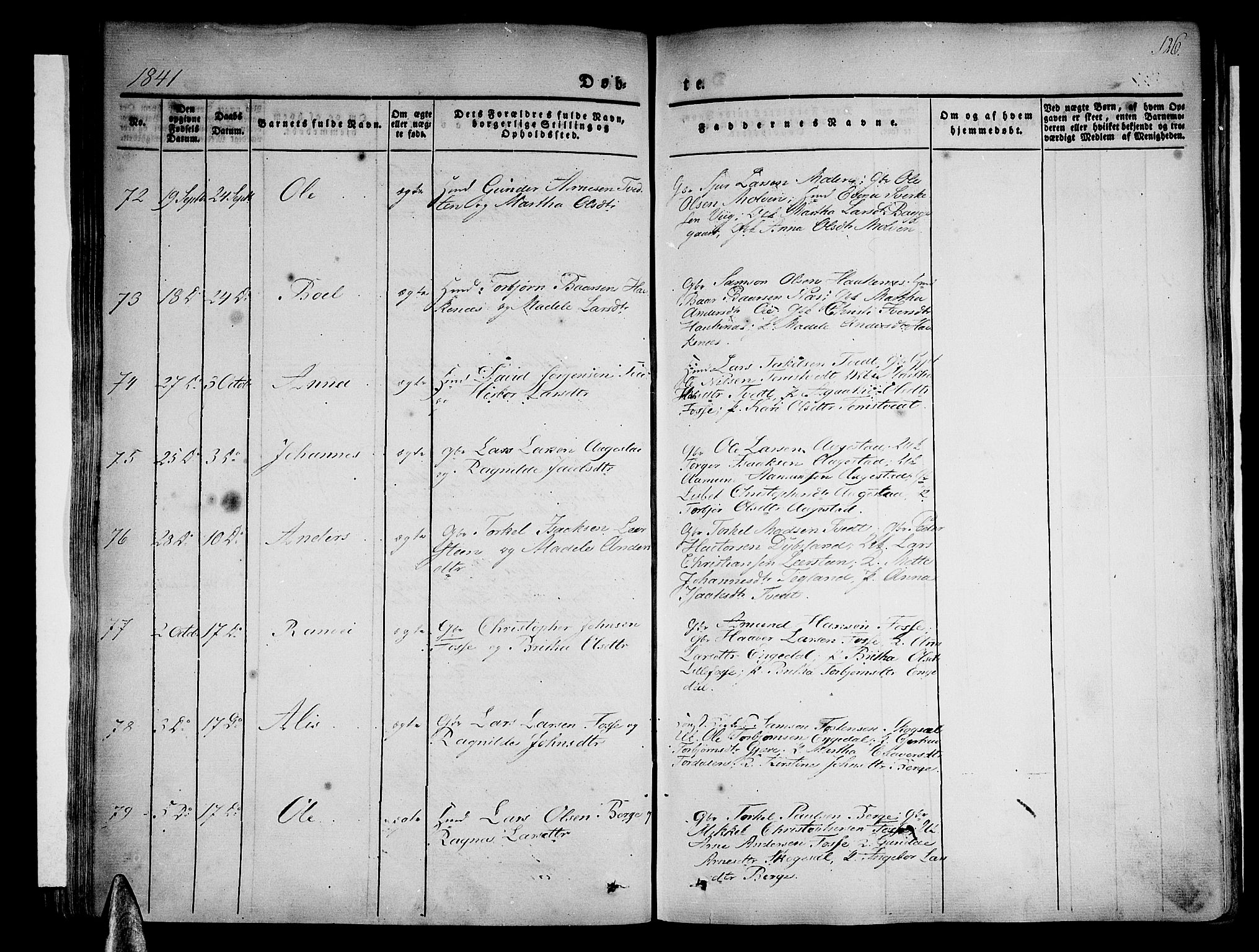 Strandebarm sokneprestembete, AV/SAB-A-78401/H/Haa: Parish register (official) no. A 6, 1826-1843, p. 126