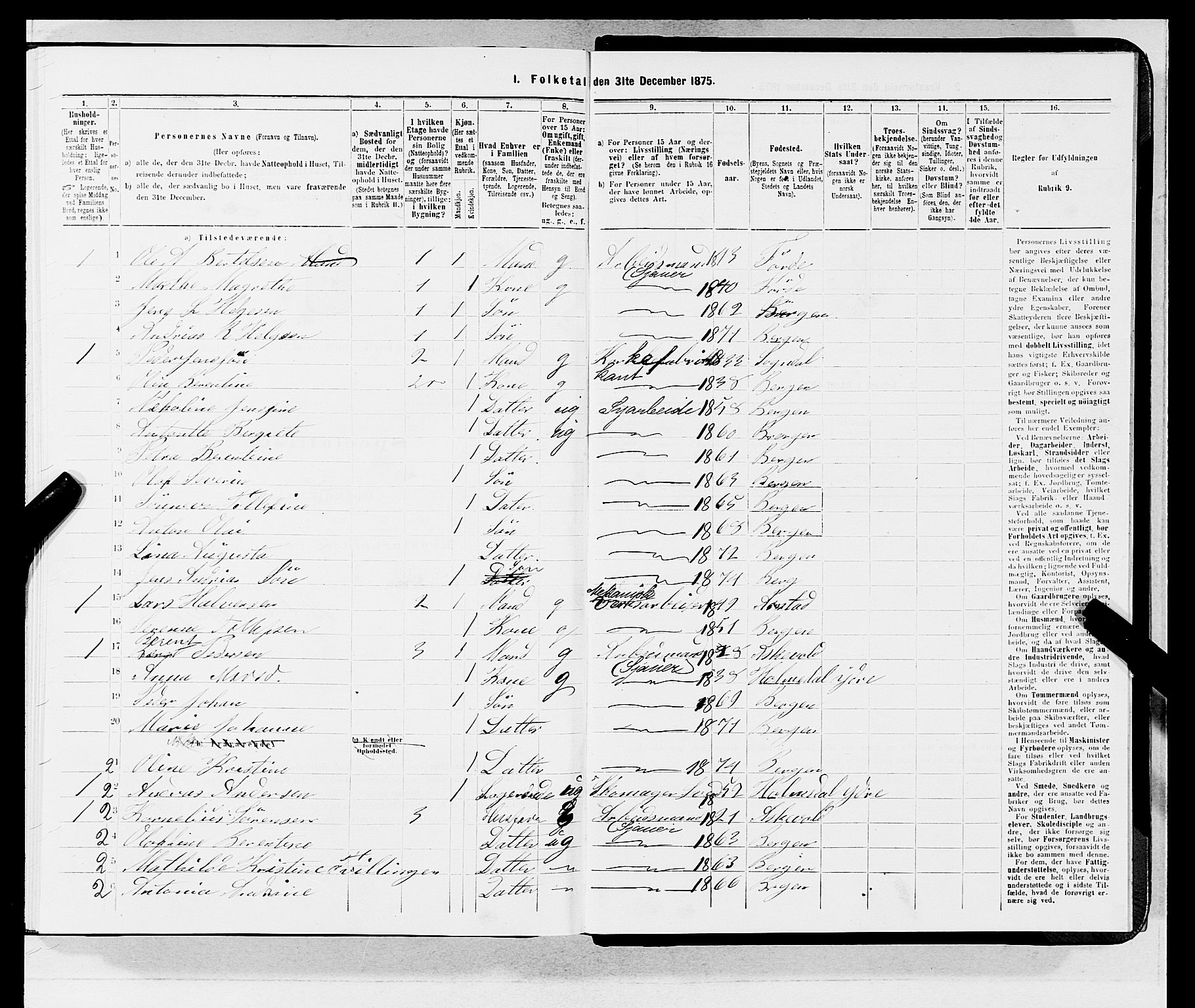 SAB, 1875 census for 1301 Bergen, 1875, p. 4306