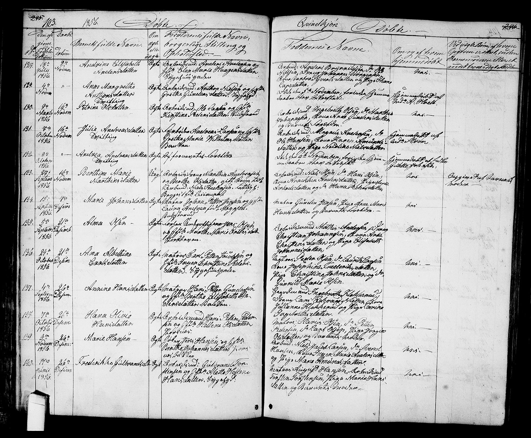 Halden prestekontor Kirkebøker, AV/SAO-A-10909/G/Ga/L0005a: Parish register (copy) no. 5A, 1855-1864, p. 123
