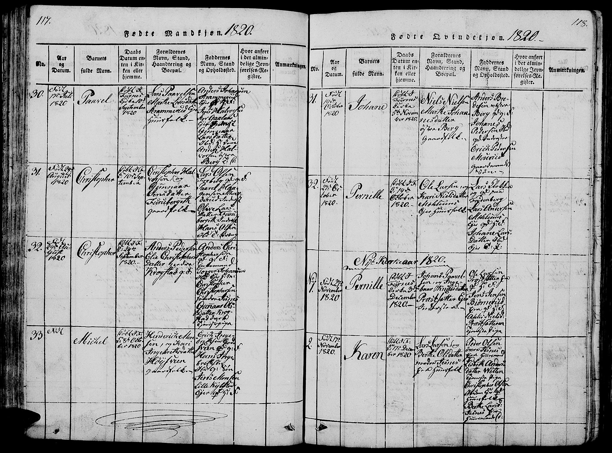 Vang prestekontor, Hedmark, AV/SAH-PREST-008/H/Ha/Hab/L0005: Parish register (copy) no. 5, 1815-1836, p. 117-118