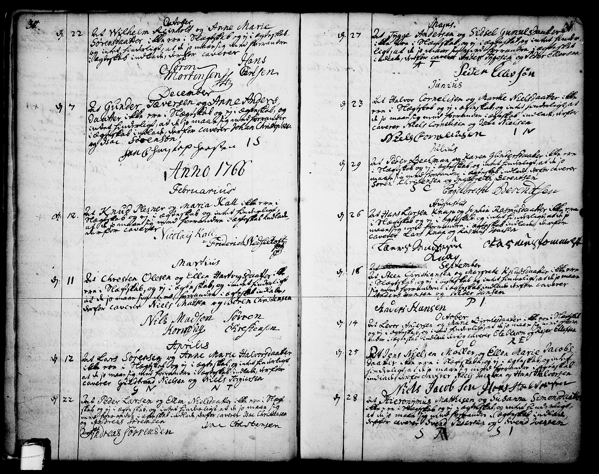 Skien kirkebøker, AV/SAKO-A-302/F/Fa/L0003: Parish register (official) no. 3, 1755-1791, p. 30-31