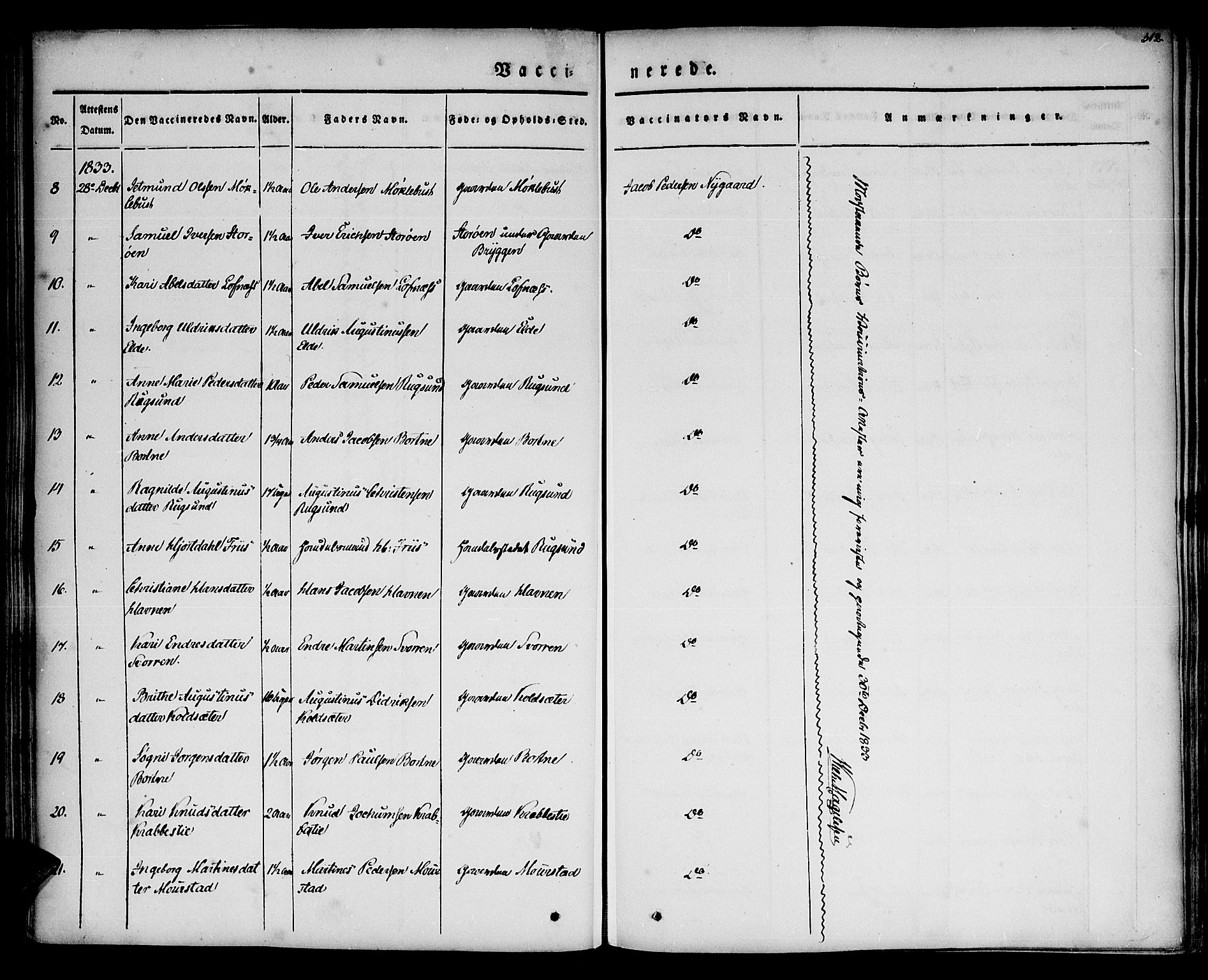 Davik sokneprestembete, AV/SAB-A-79701/H/Haa/Haaa/L0004: Parish register (official) no. A 4, 1830-1849, p. 312