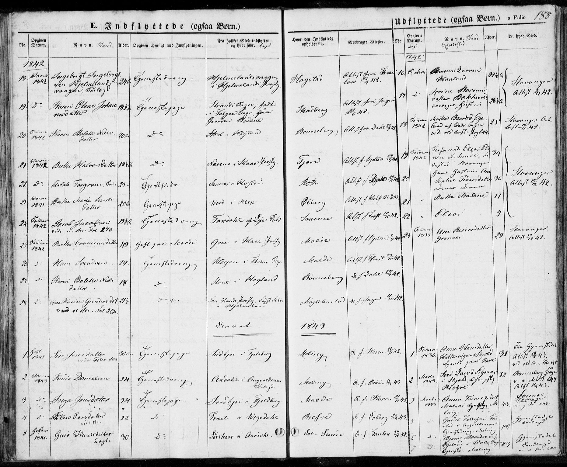 Håland sokneprestkontor, SAST/A-101802/001/30BA/L0006: Parish register (official) no. A 6, 1842-1853, p. 188
