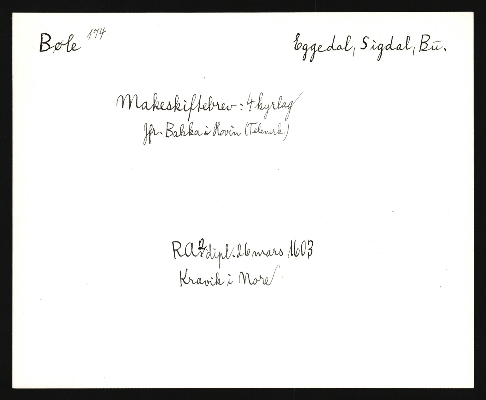 Riksarkivets diplomsamling, AV/RA-EA-5965/F35/F35e/L0014: Registreringssedler Buskerud 3, 1400-1700, p. 57