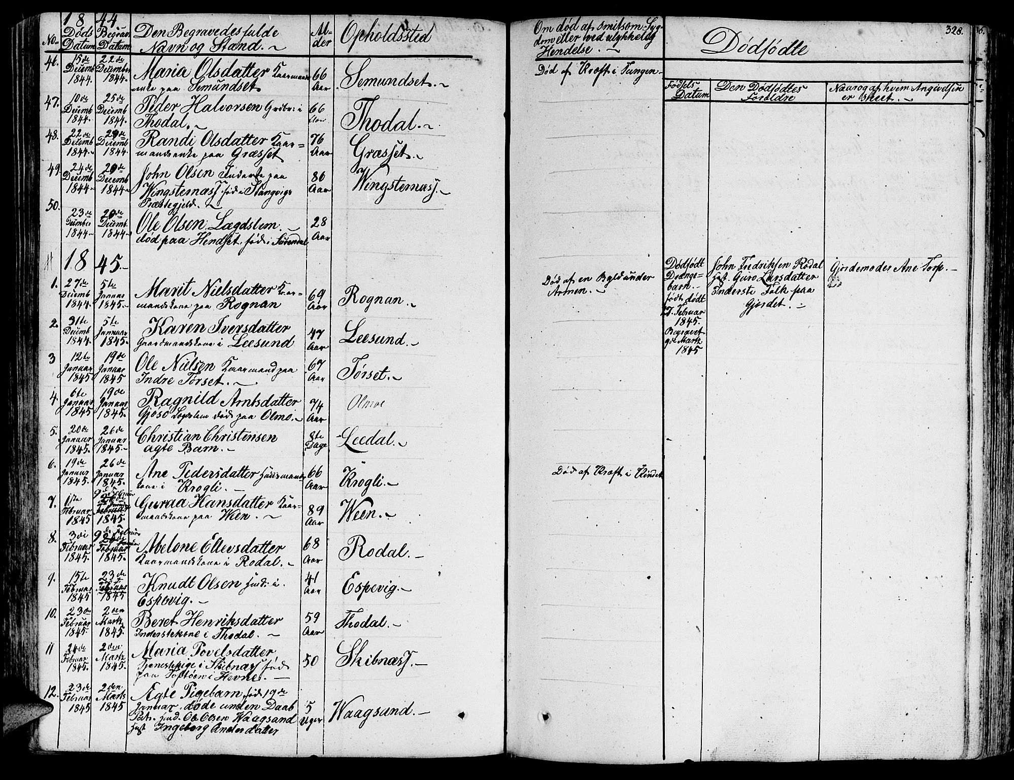 Ministerialprotokoller, klokkerbøker og fødselsregistre - Møre og Romsdal, AV/SAT-A-1454/578/L0904: Parish register (official) no. 578A03, 1836-1858, p. 328