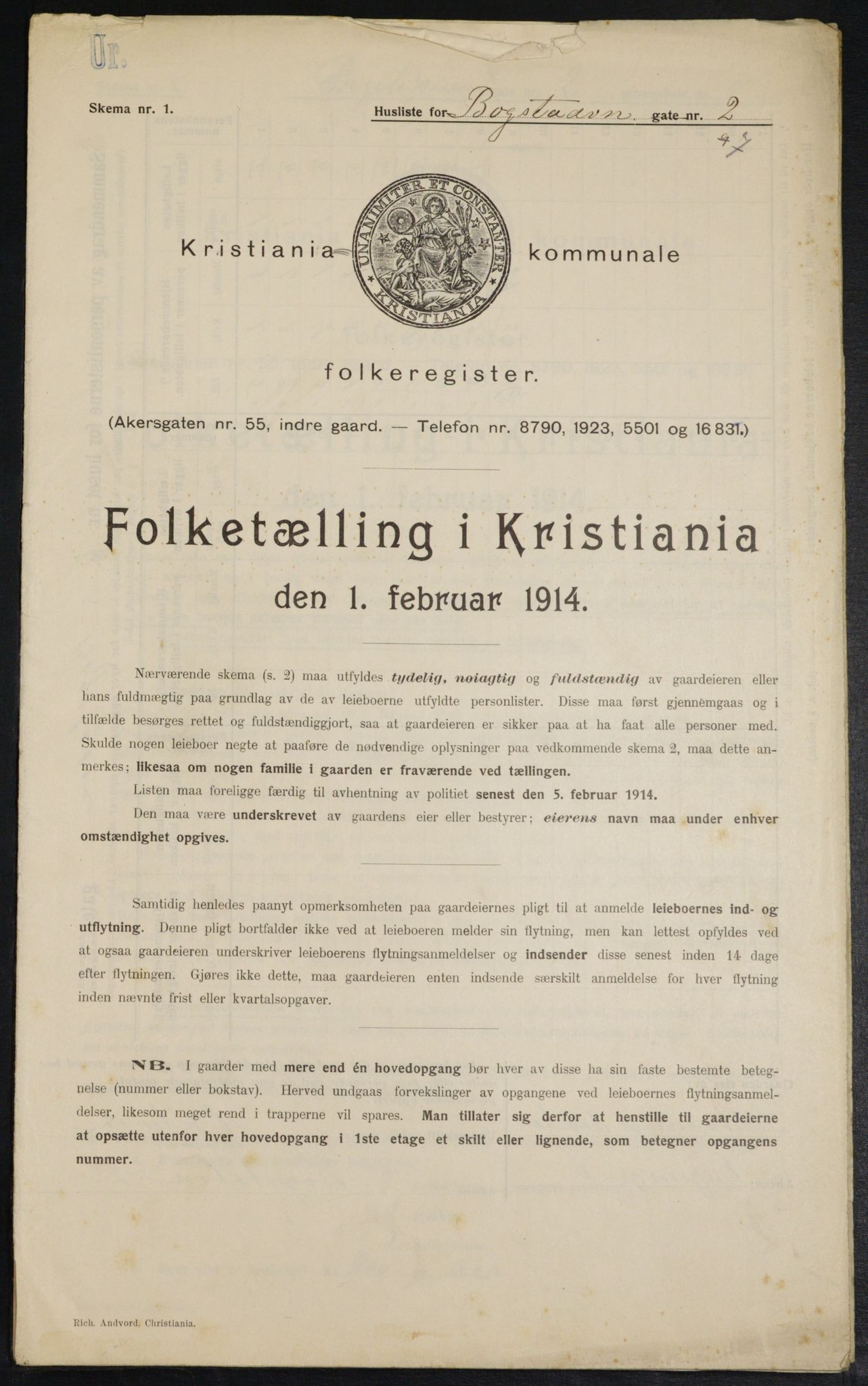 OBA, Municipal Census 1914 for Kristiania, 1914, p. 6792