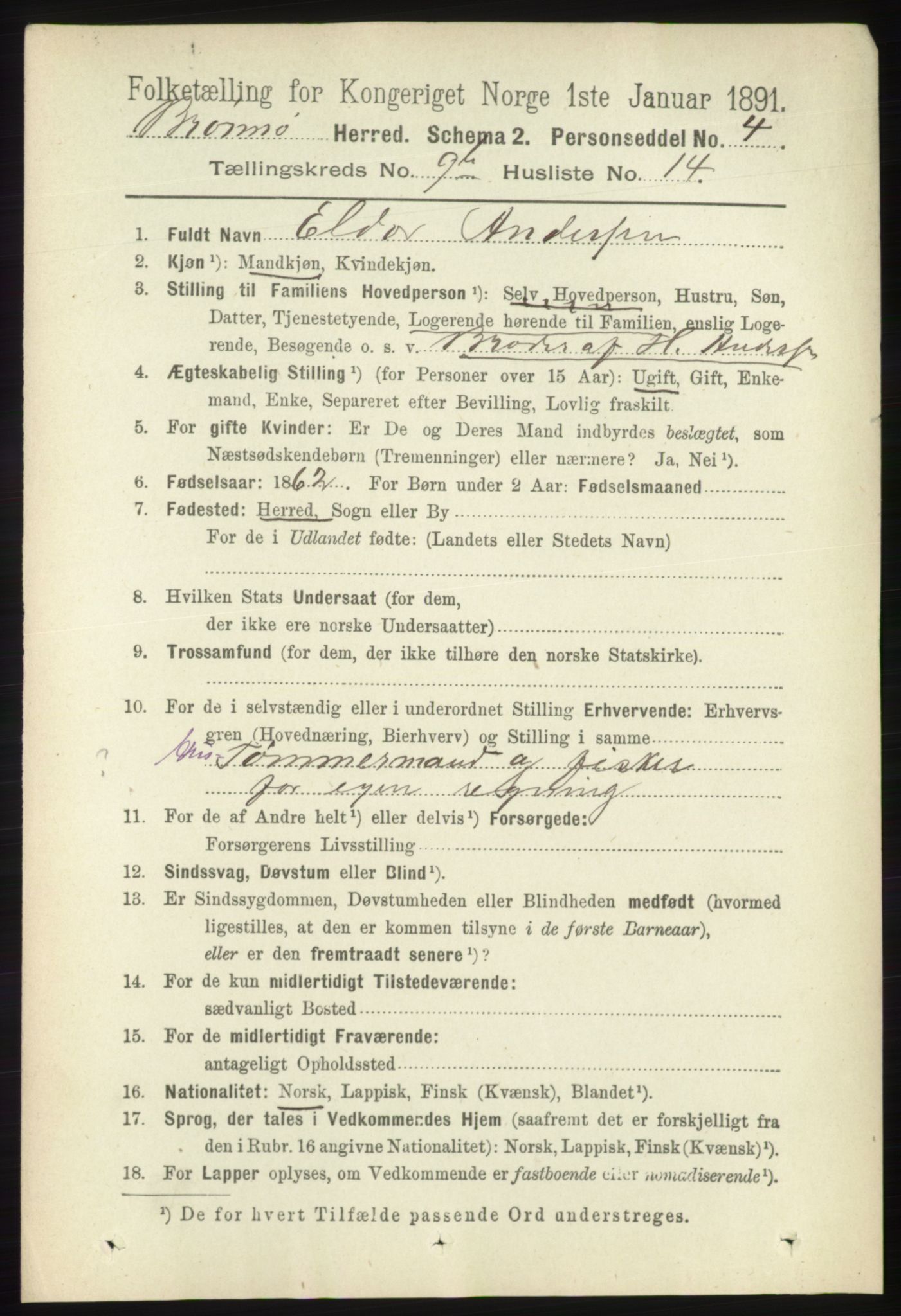 RA, 1891 census for 1814 Brønnøy, 1891, p. 5502