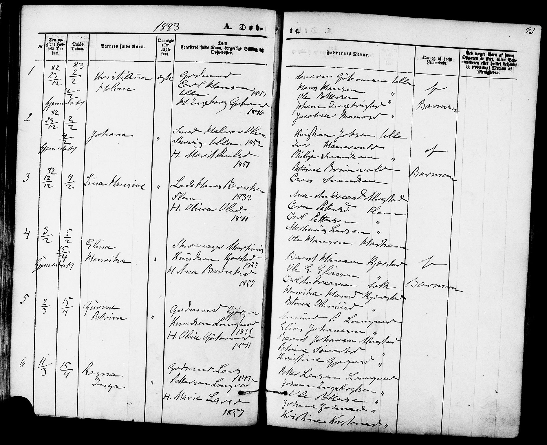 Ministerialprotokoller, klokkerbøker og fødselsregistre - Møre og Romsdal, AV/SAT-A-1454/536/L0500: Parish register (official) no. 536A09, 1876-1889, p. 93