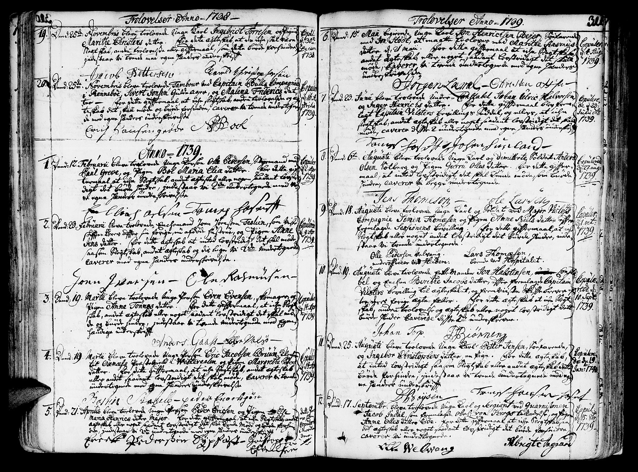 Ministerialprotokoller, klokkerbøker og fødselsregistre - Sør-Trøndelag, SAT/A-1456/602/L0103: Parish register (official) no. 602A01, 1732-1774, p. 311