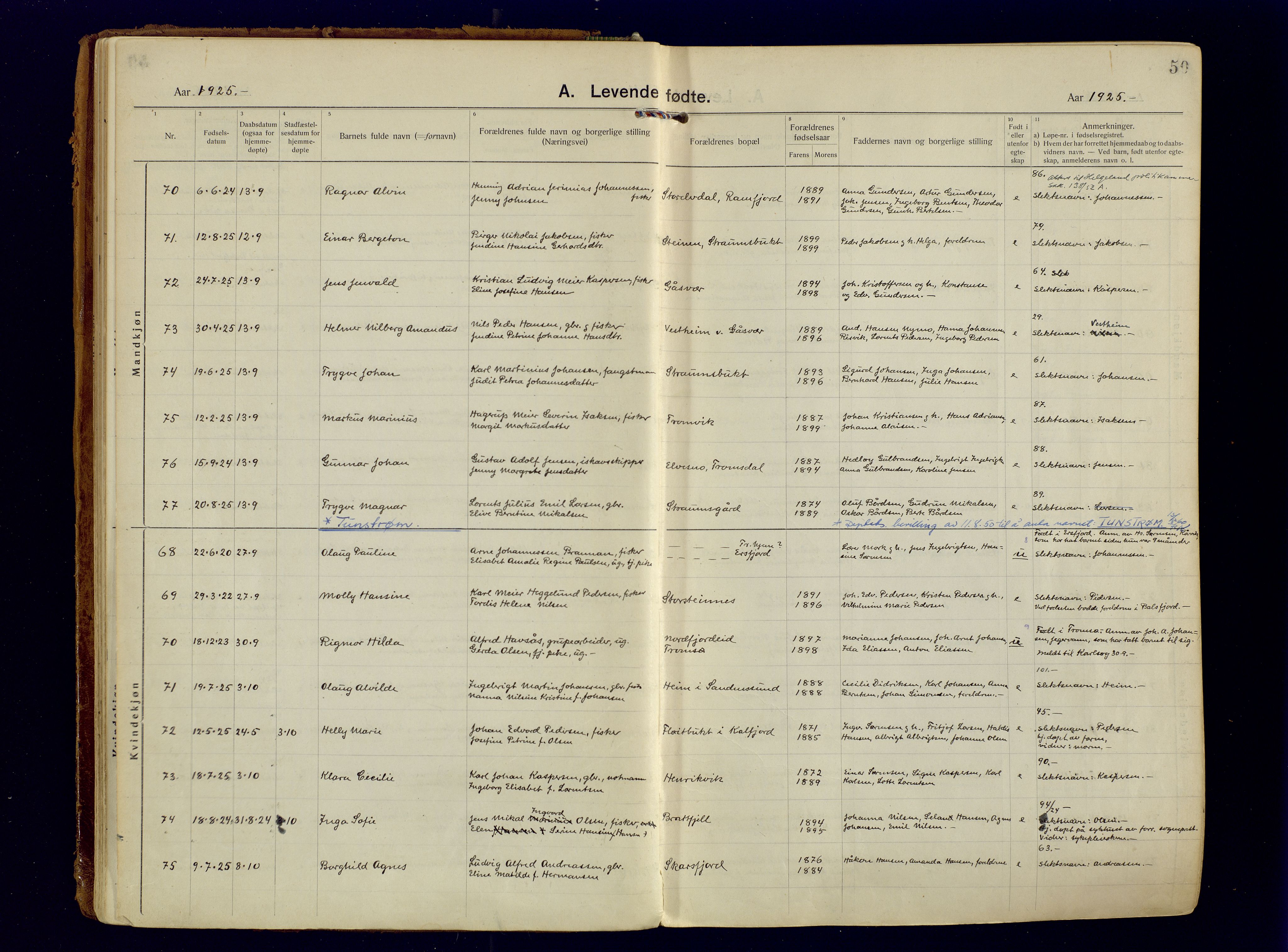 Tromsøysund sokneprestkontor, AV/SATØ-S-1304/G/Ga/L0009kirke: Parish register (official) no. 9, 1922-1934, p. 50