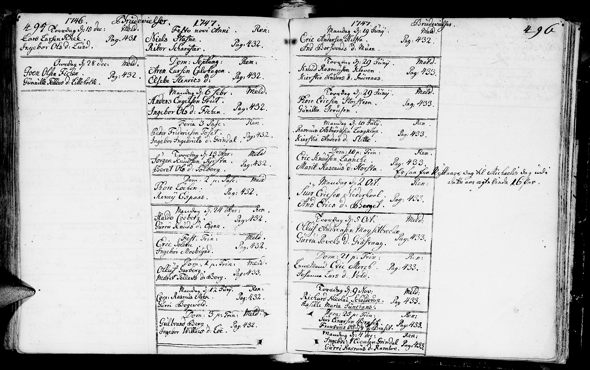 Ministerialprotokoller, klokkerbøker og fødselsregistre - Sør-Trøndelag, SAT/A-1456/672/L0850: Parish register (official) no. 672A03, 1725-1751, p. 495-496