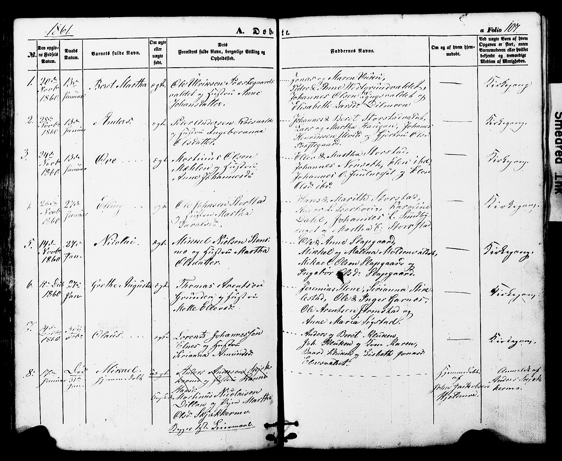Ministerialprotokoller, klokkerbøker og fødselsregistre - Nord-Trøndelag, SAT/A-1458/724/L0268: Parish register (copy) no. 724C04, 1846-1878, p. 107