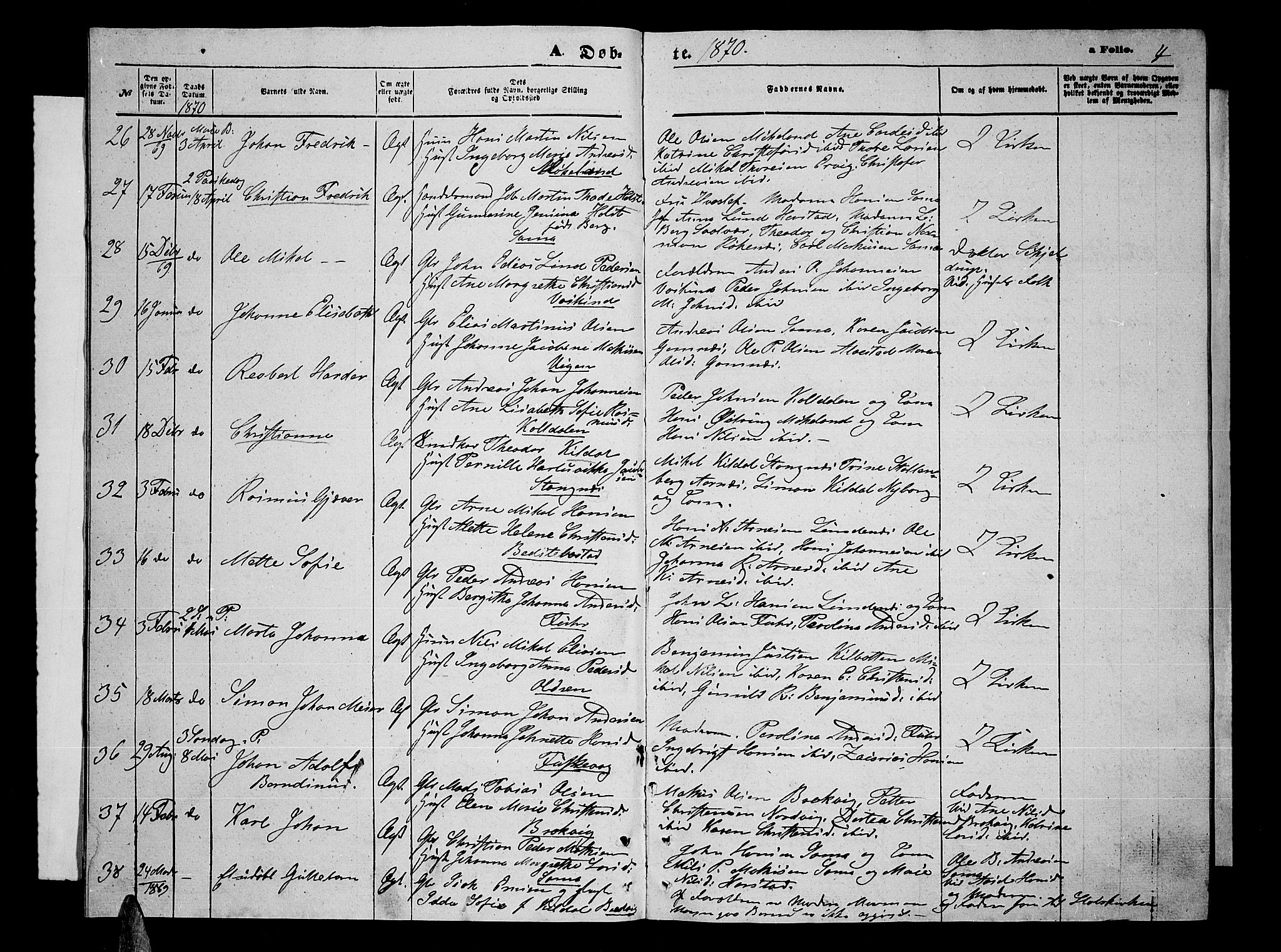 Trondenes sokneprestkontor, AV/SATØ-S-1319/H/Hb/L0009klokker: Parish register (copy) no. 9, 1870-1876, p. 4
